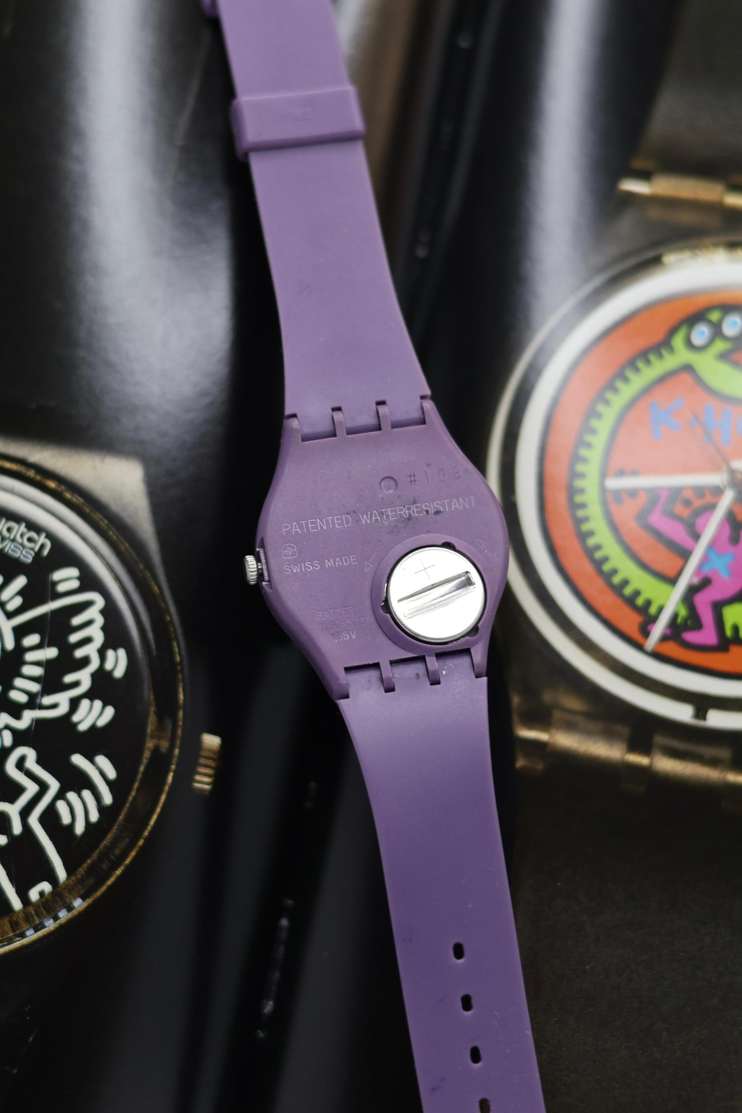 Swatch White Dial with Lumed Hands & Purple Body (Pre Owned)