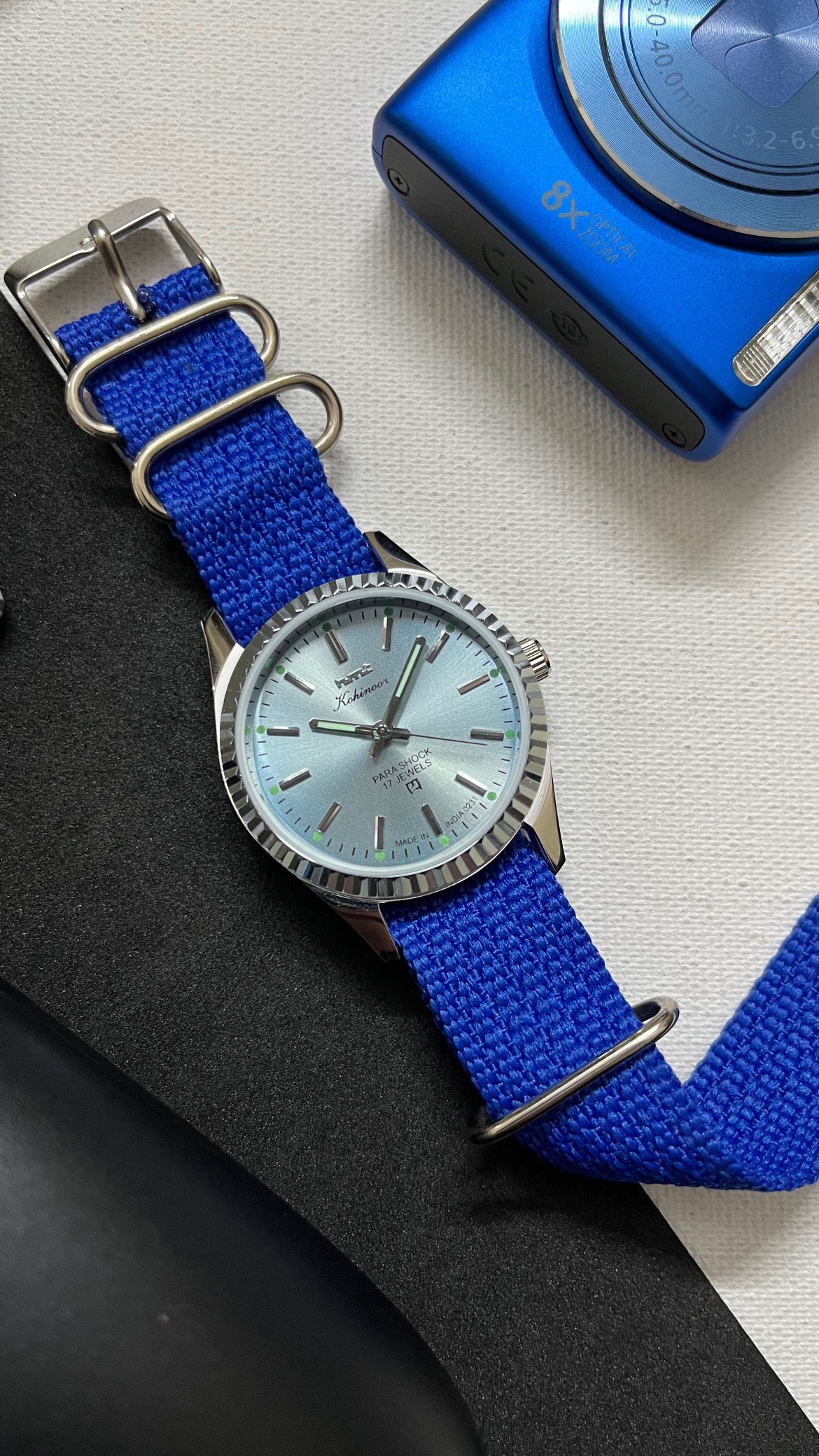 Fluted HMT Kohinoor - ICE BLUE SUNBURST