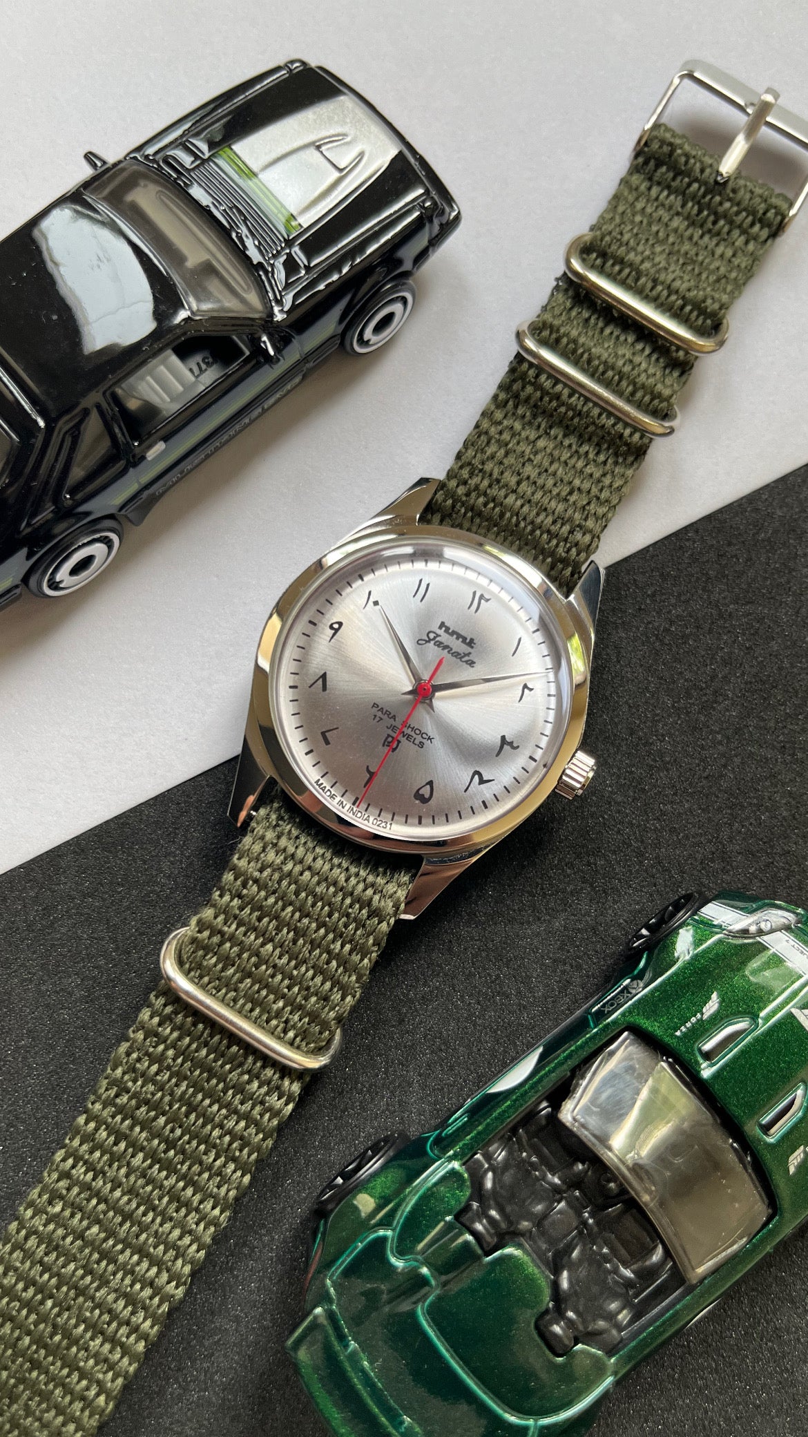 HMT Pilot - SUNBURST ARABIC SILVER Dial