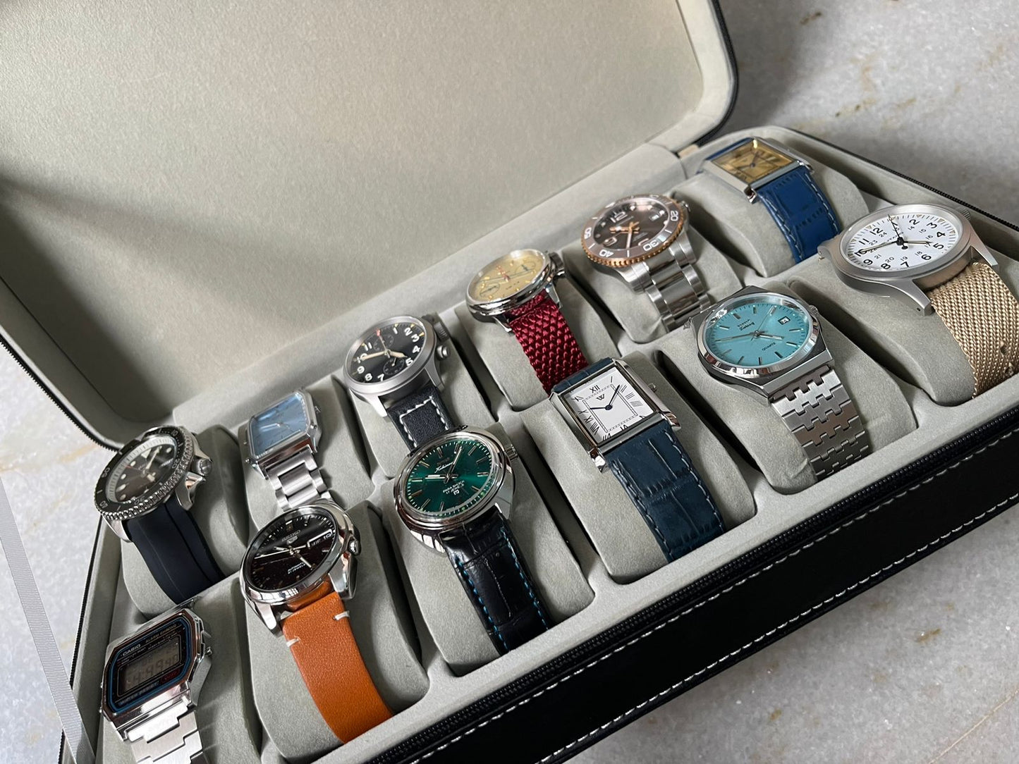 Multi-Slot Watch Zipper Organiser Storage Box