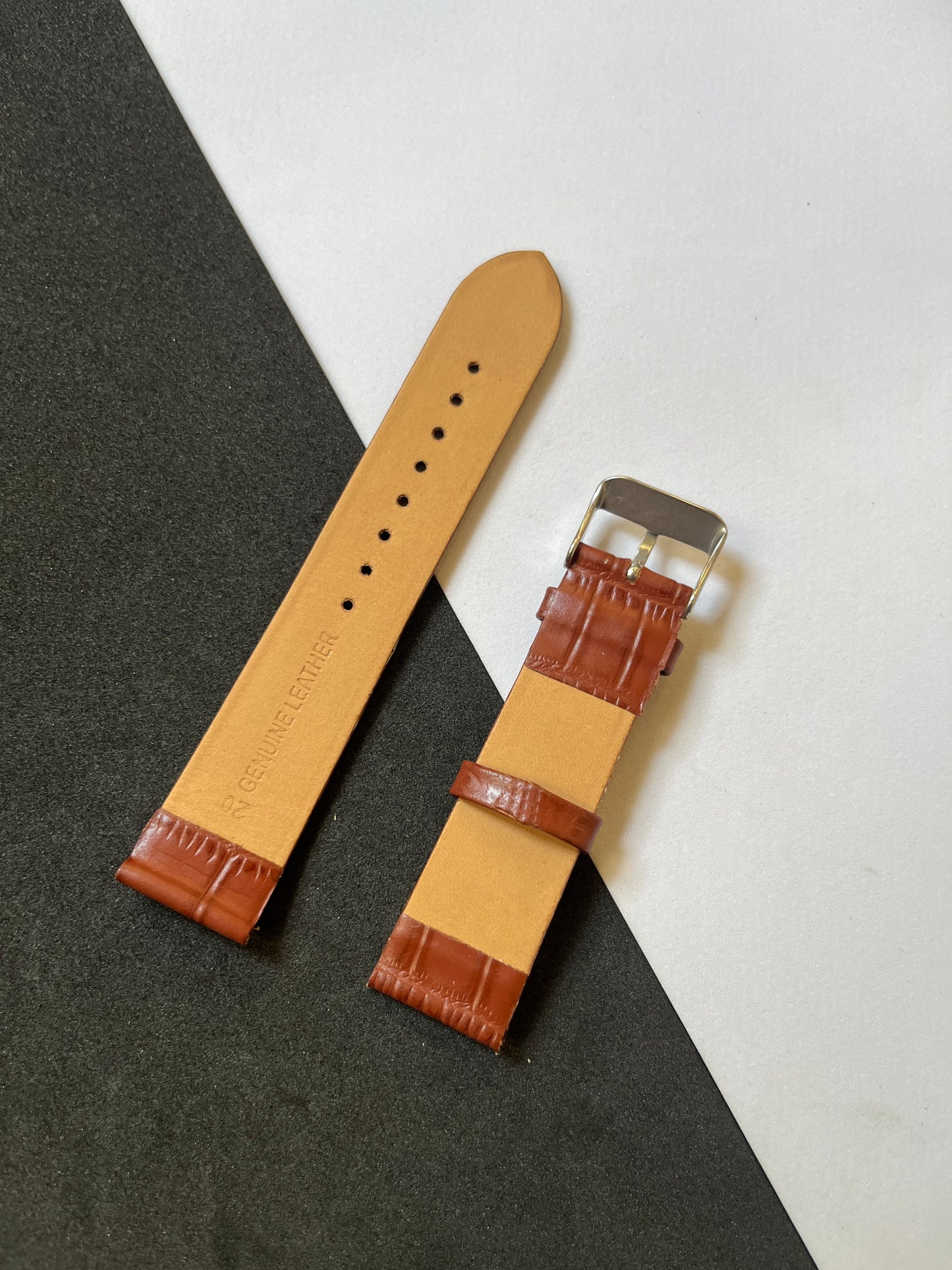 Tan Croc Leather Watch Strap