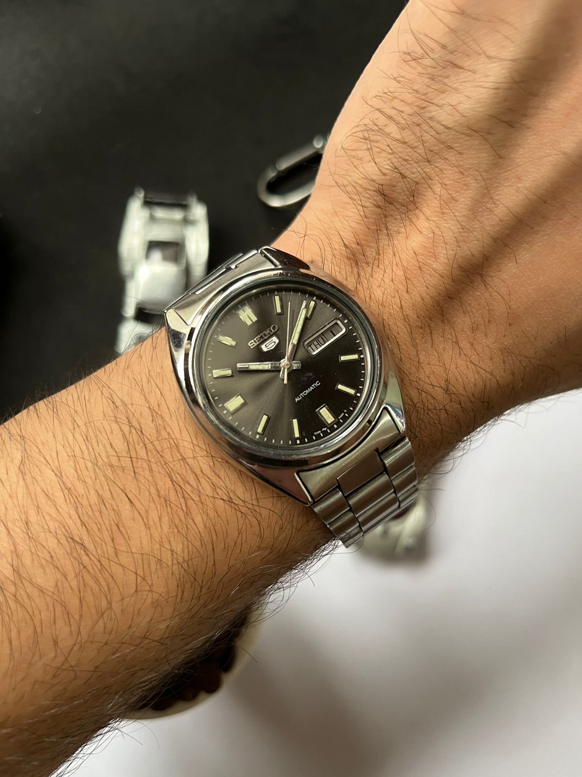 (Super Rare) 1993 Seiko 5 Dark Grey Sunburst Dial (Pre Owned) - #W84