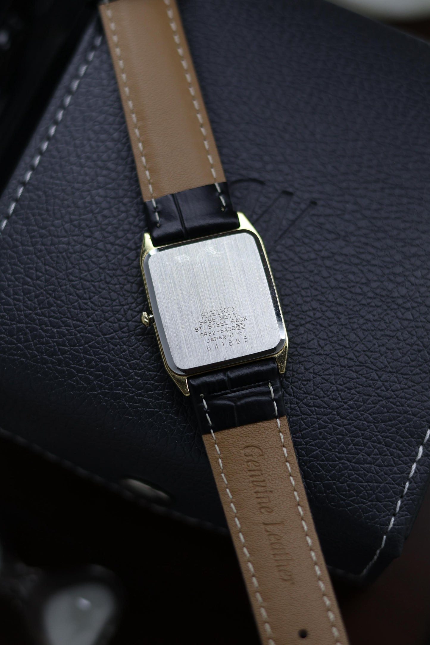 (JDM - Extremely Rare) 1996 Seiko Tank Quartz Champagne Motif Dial - Quartz Vintage Watch (Pre Owned) - SE450
