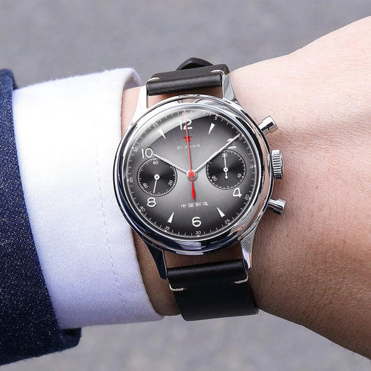 Seagull 1963 GREY PANDA - Bicompax Mechanical Chronograph Watch (Imported)