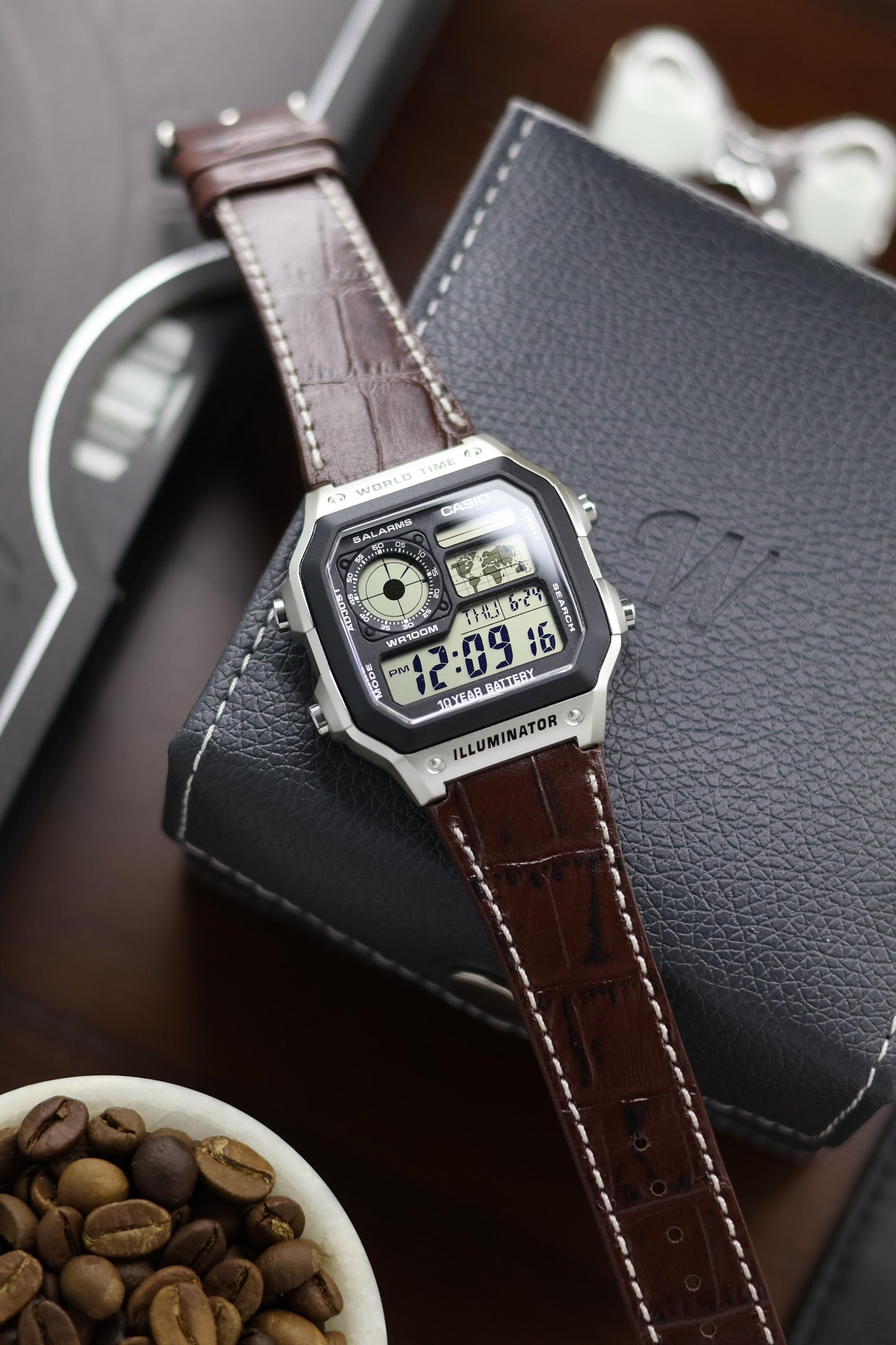 Leather Straps for CASIO AE1200 Series - with FREE Strap Tool!