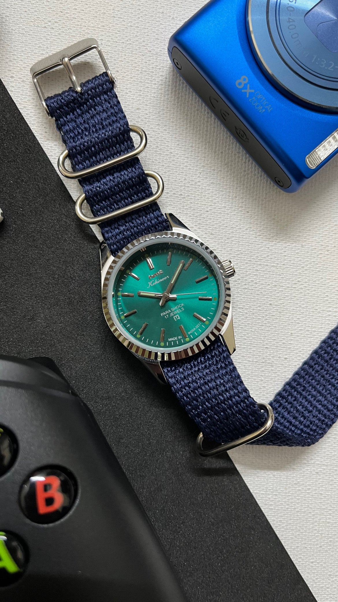 Fluted HMT Kohinoor - AQUA / TIFFANY BLUE SUNBURST