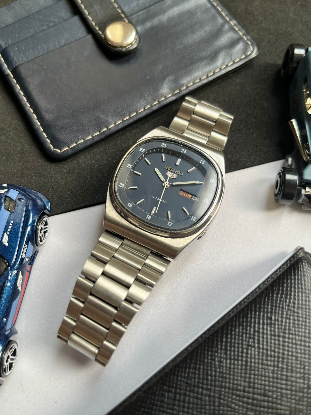 (Super Rare) Seiko 5 Blue Railway Time Square Dial (Pre Owned)
