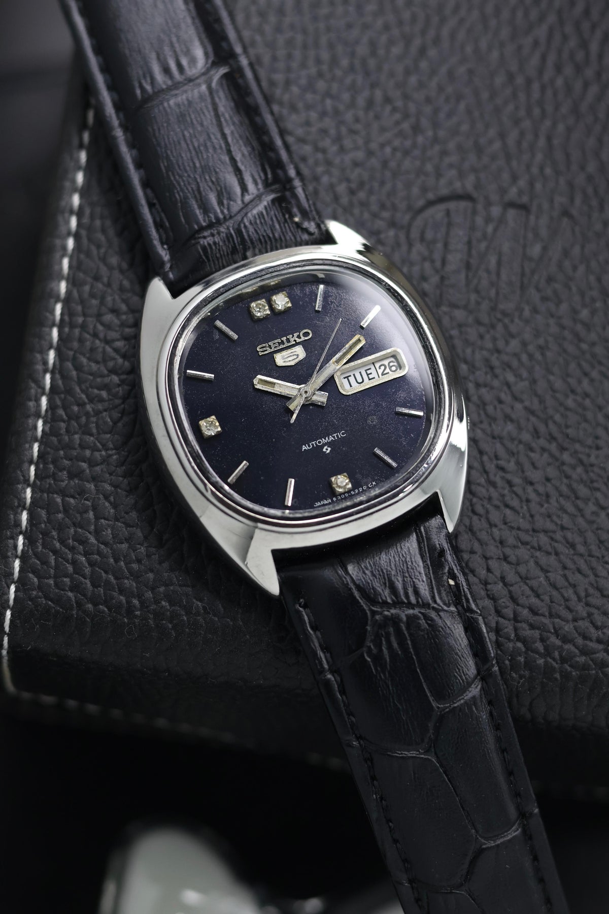 (Super Rare) 1979 Seiko 5 Patina Blue TV Dial - Automatic Vintage Watch (Pre Owned) - SE732