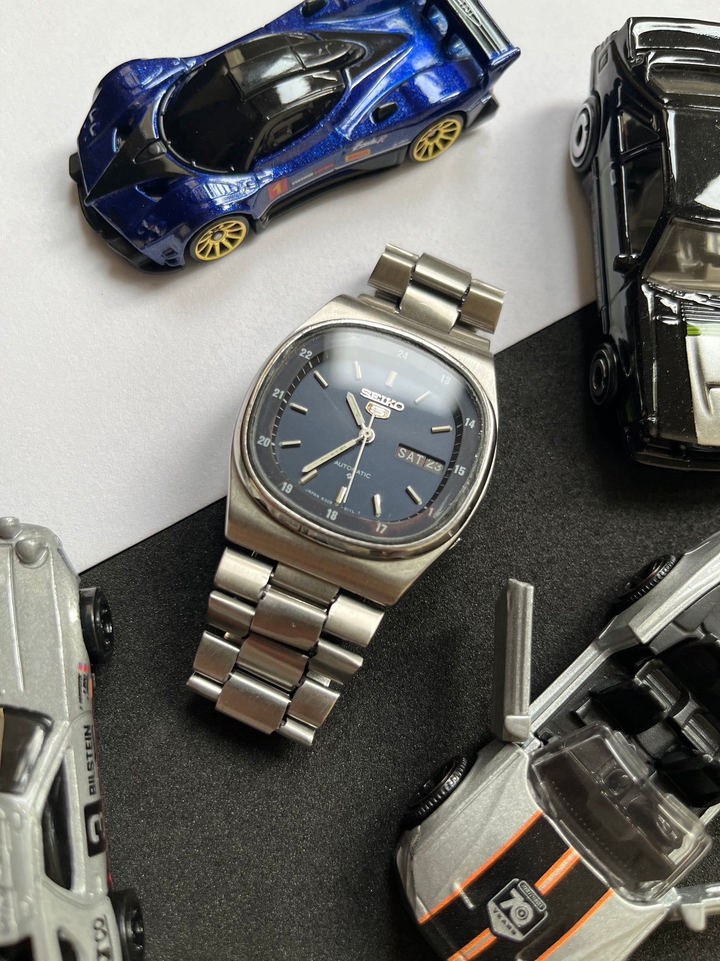 (Super Rare) Seiko 5 Blue Railway Time Square Dial (Pre Owned)