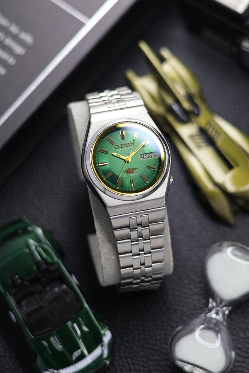 Vintage Lens Green Eyawear Citizen Vintage 80s 小物 Citizen Authentic - Dial Green Emerald Automatic 7 Eagle 小物