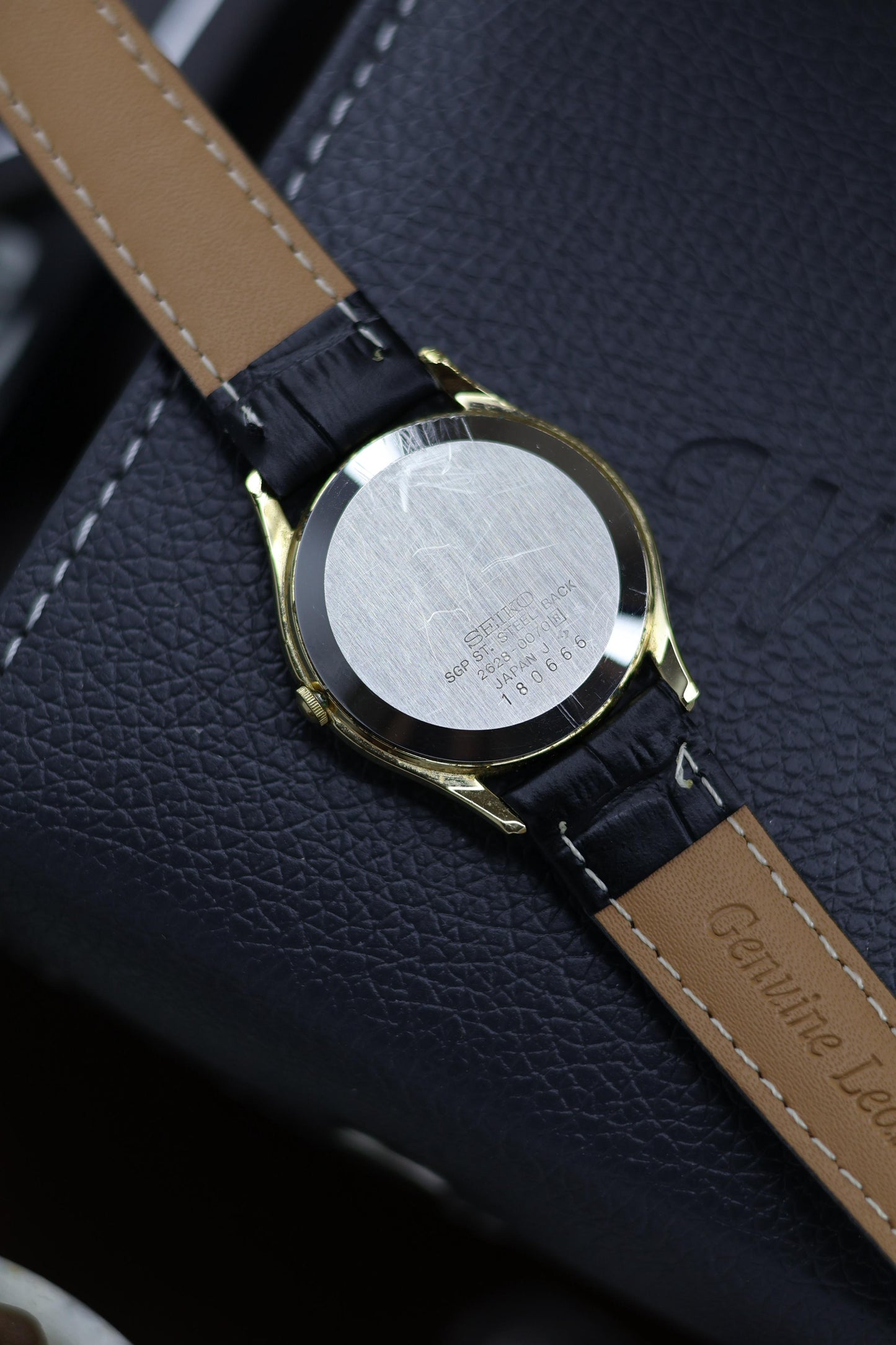 (JDM - Extremely Rare) 1981 Seiko Enamel Dial with Small Seconds and Gold Plated Case - Quartz Vintage Watch (Pre Owned) - A242