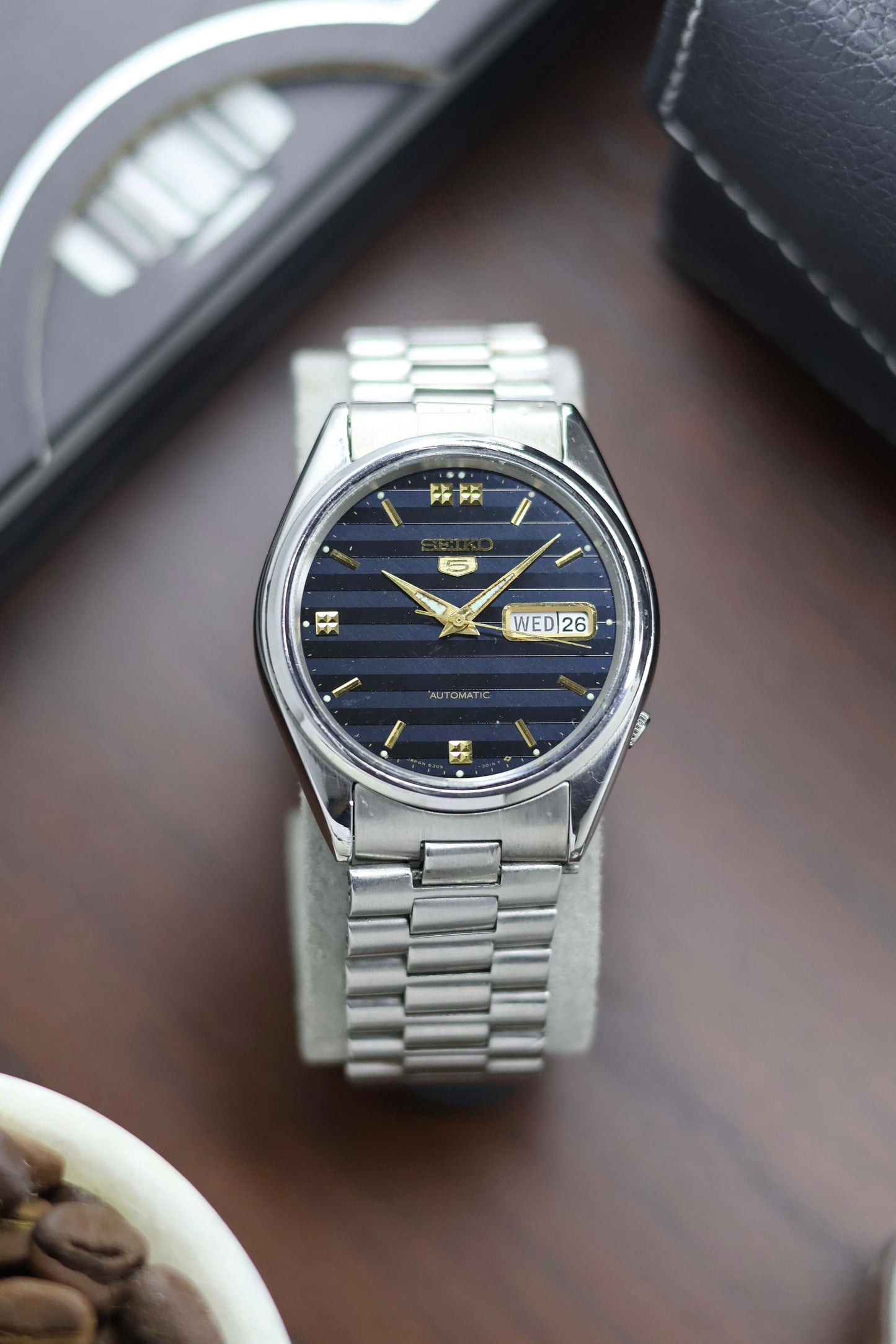 1985 Seiko 5 Blue Lined Dial - Automatic Vintage Watch (Pre Owned) - A406