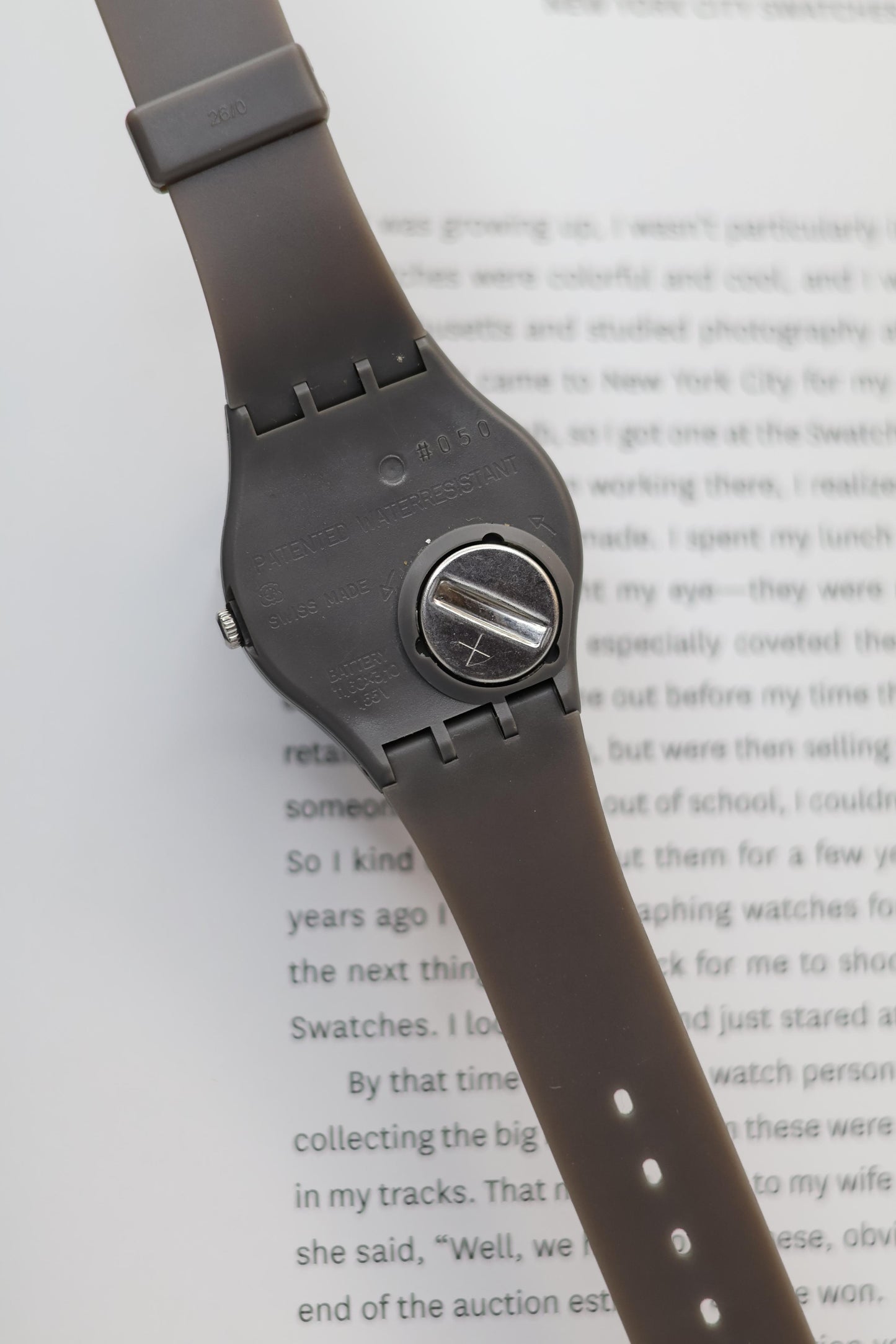 Swatch White Dial with Lumed Hands & Black Body (Pre Owned)