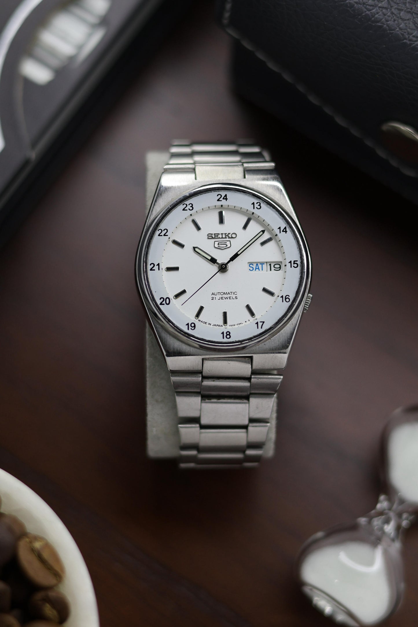 Seiko 5 Railway Time White Dial - Automatic Vintage Watch (Pre Owned) - SE460