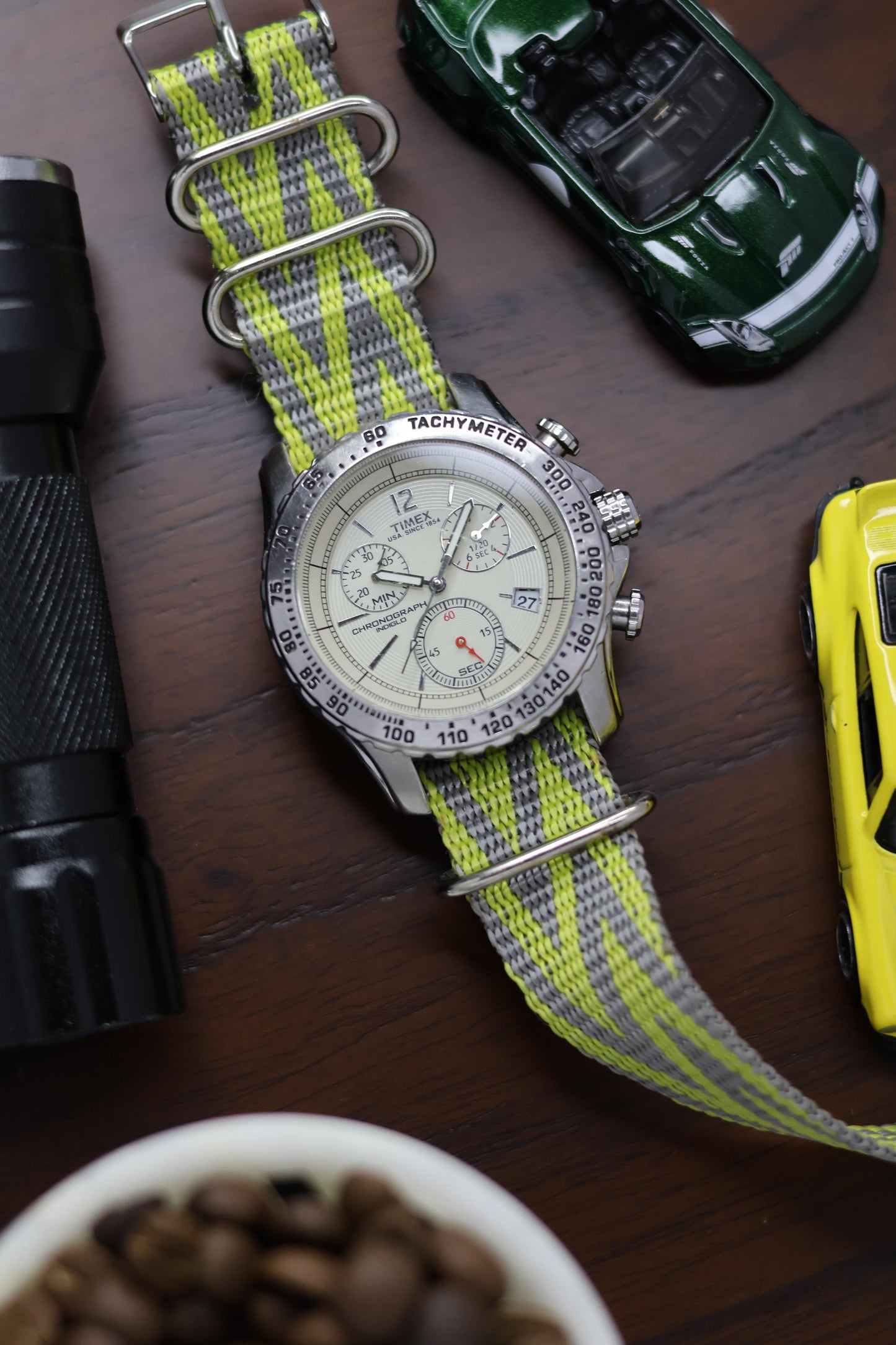 Timex Torque Chronograph White Dial with NATO Strap (Pre Owned)