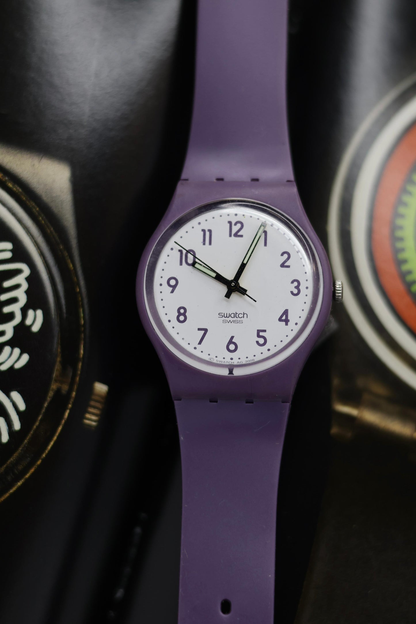 Swatch White Dial with Lumed Hands & Purple Body (Pre Owned)