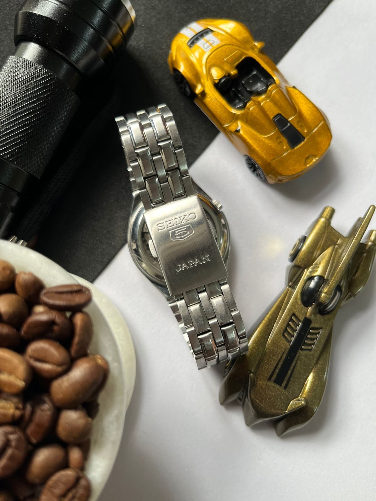 Seiko 5 Gold Dial with Glass Back (Pre Owned)