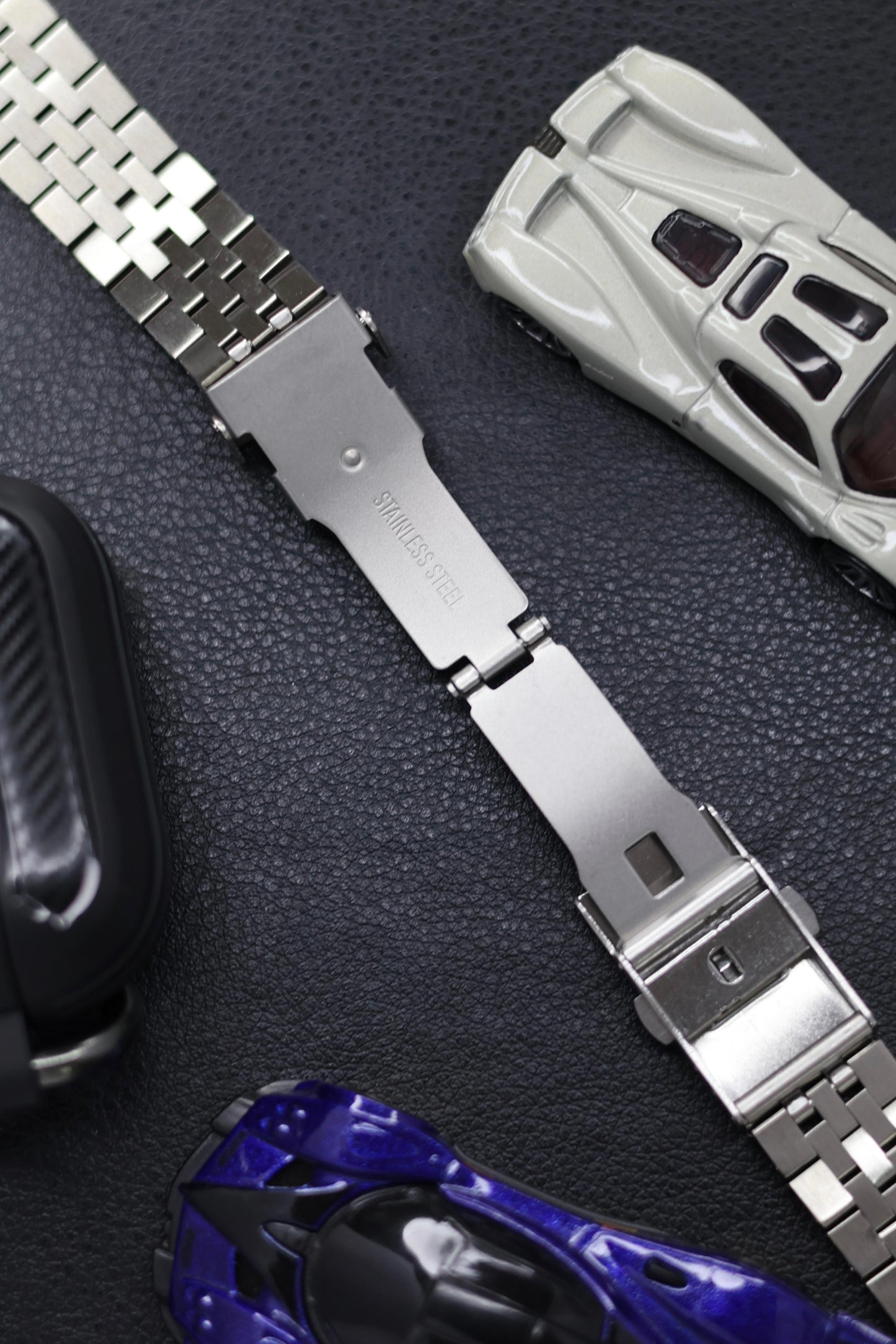 Curved End Jubilee Bracelet Watch Strap - Solid Link (Check Compatibility in Description)