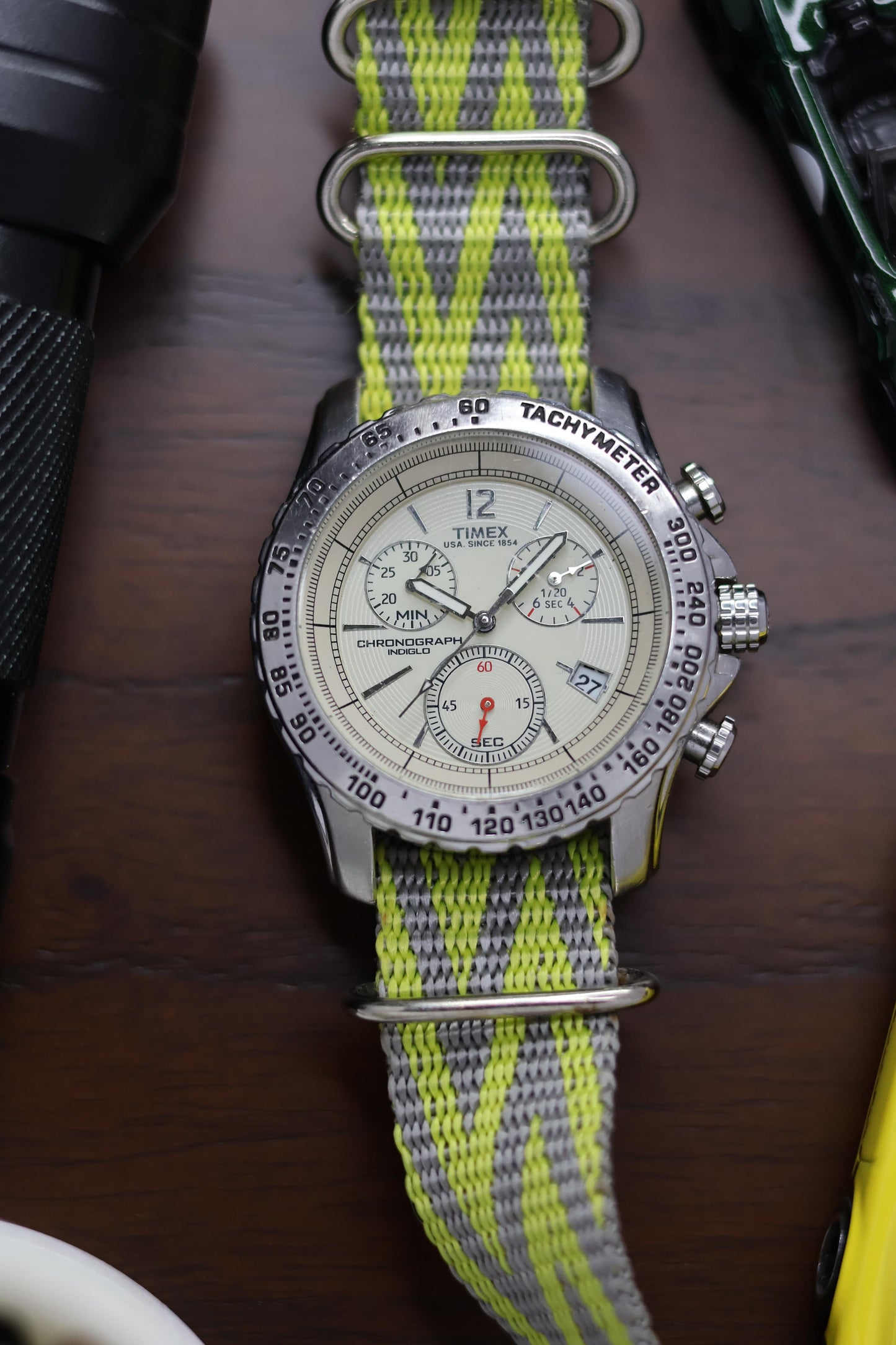Timex Torque Chronograph White Dial with NATO Strap (Pre Owned)