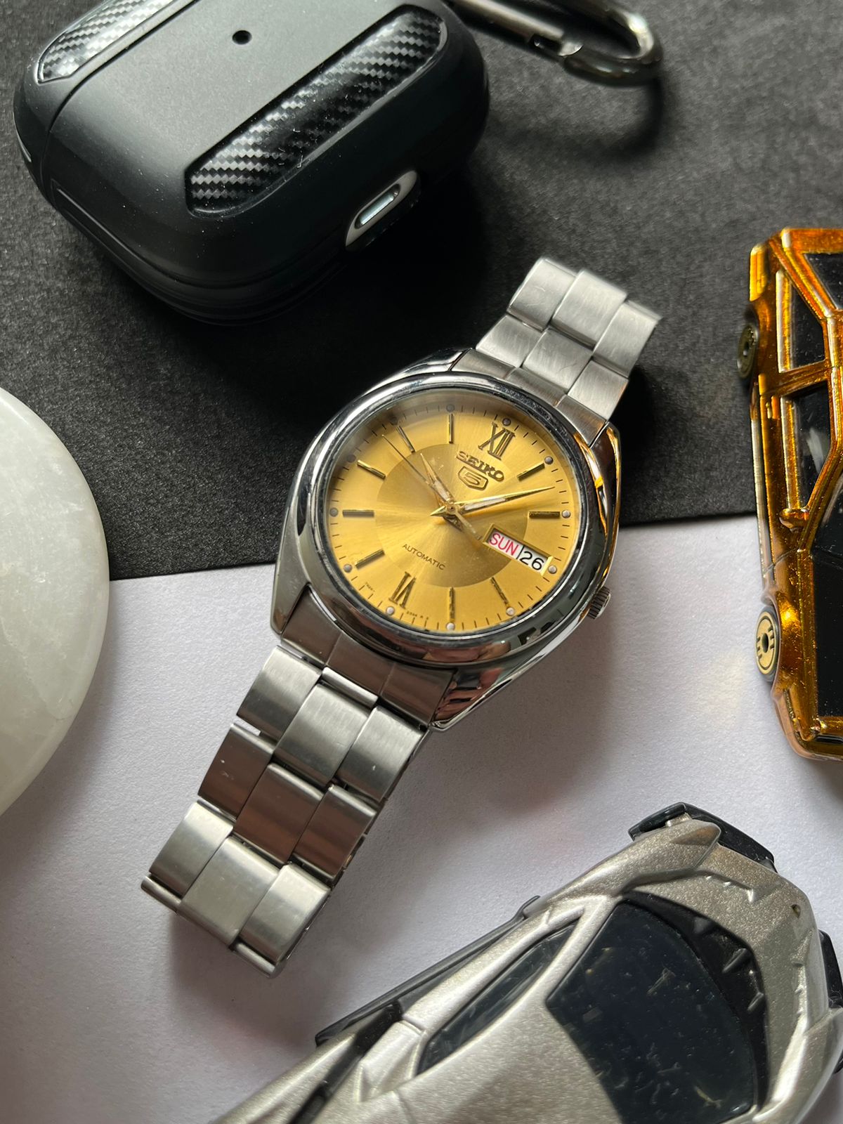Seiko 5 Gold Dial with Glass Back(Pre Owned) - #W18