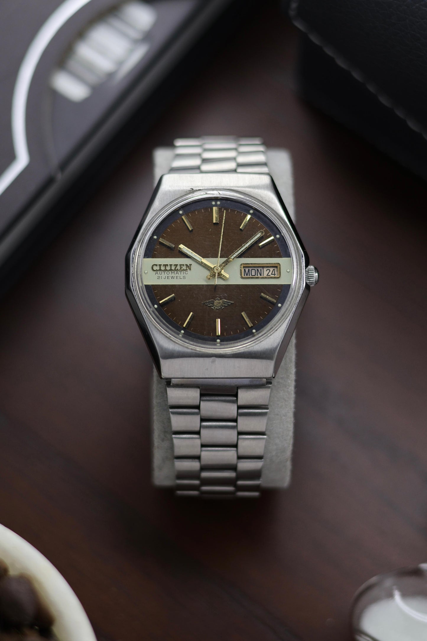 Citizen Eagle 7 Coffee Brown Motif Dial - Automatic Vintage Watch (Pre Owned) - A325