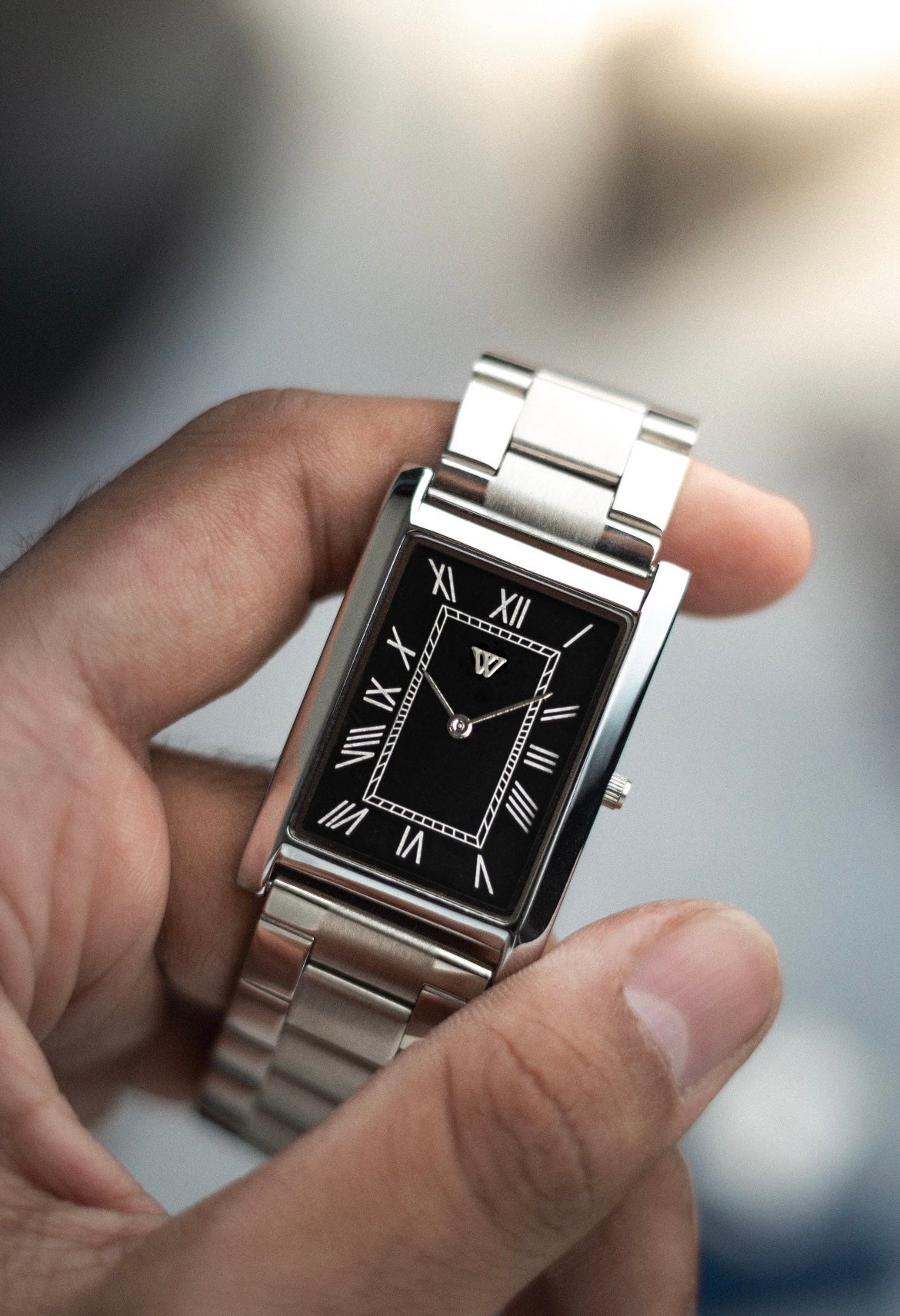 The S23 - BLACK Dial - Slim Tank Style Watch - by Watchtopia