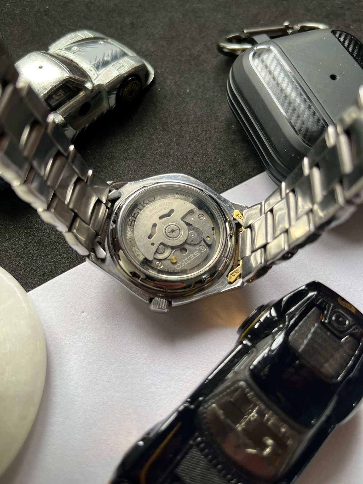 Seiko 5 Sports Diver 100M Black Dial with Glass Back & Mercedes Hands (Pre Owned) - #W78