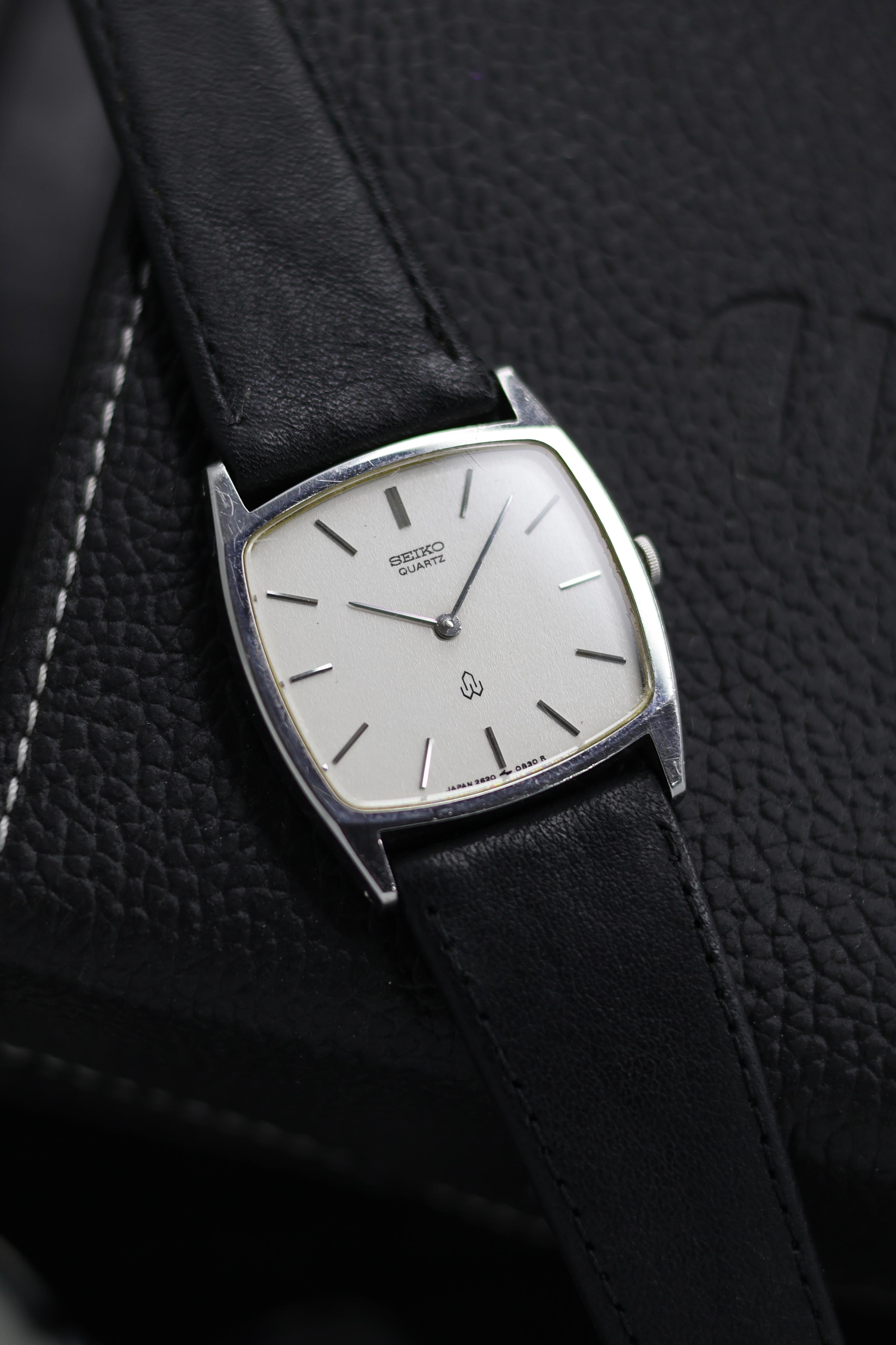 Vintage JDM 1979 Seiko CHARIOT Tank White Dial - Rare, Authentic 