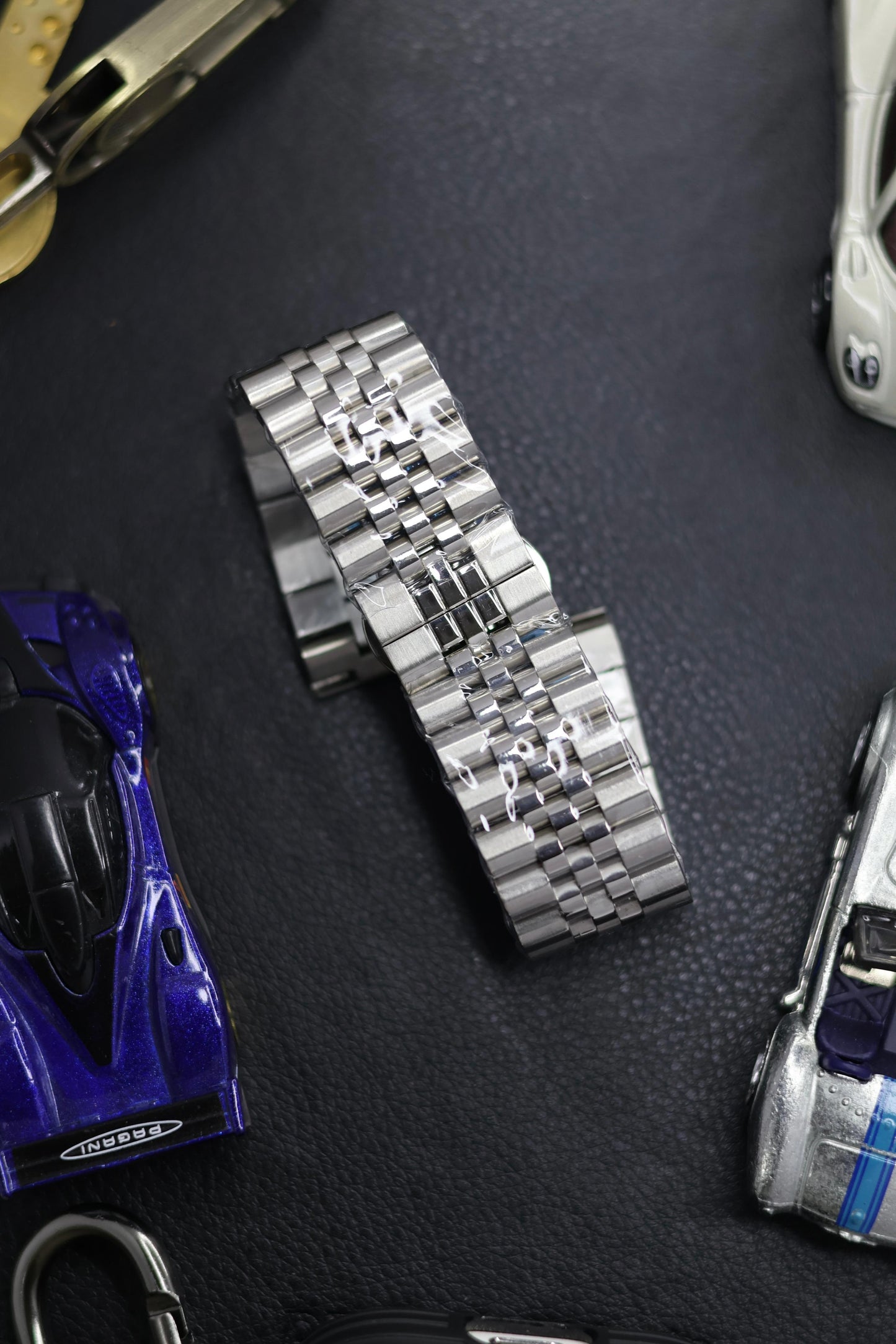 Butterfly Clasp Jubilee Bracelet Watch Strap - Straight Ends + Solid Link + Quick Release