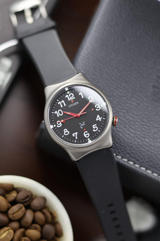 (JDM - Extremely Rare) Citizen MU Titanium + Antimagnetic Black Dial - Vintage Watch (Pre Owned) - A153