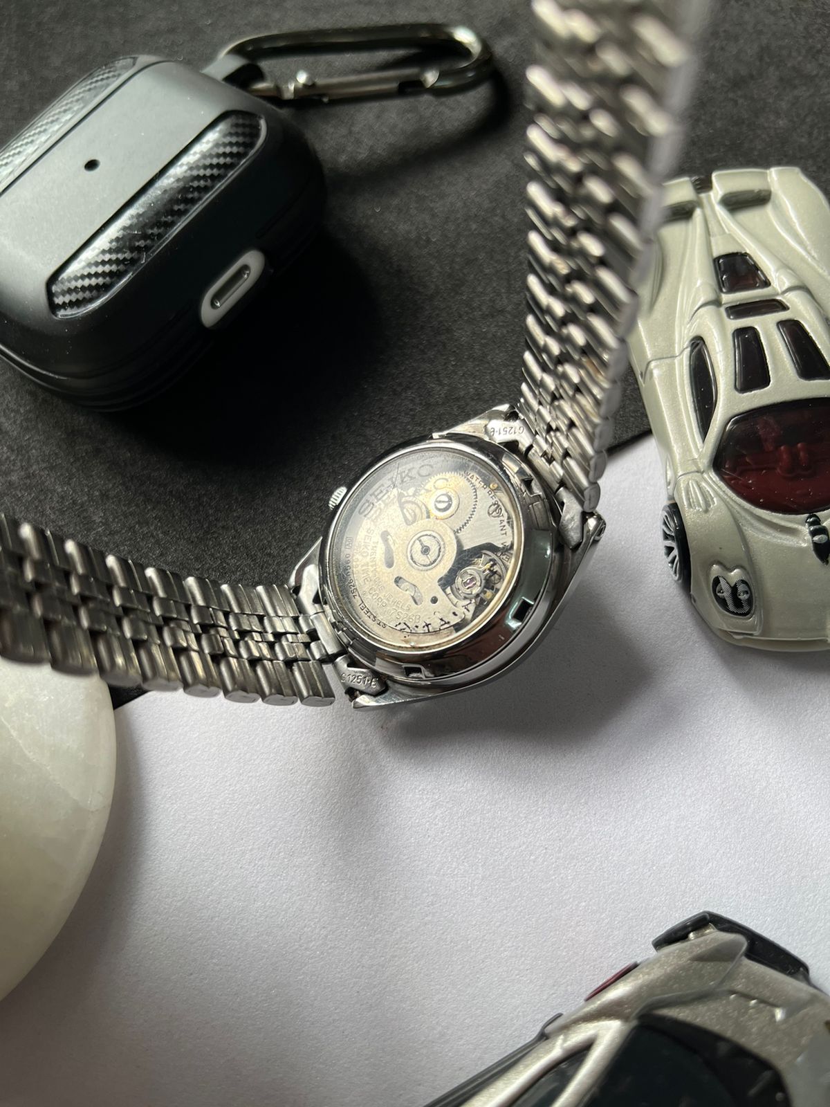 Seiko 5 Grey Racing Dial with Glass Back (Pre Owned)a