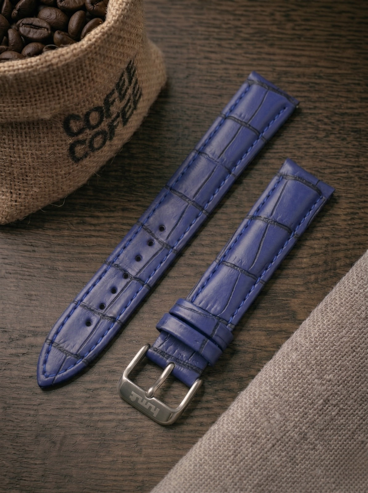 時計 18mm Real CROCODILE Watch Straps Vintage Blue Croc Leather Watch Strap (18mm) – watchtopia.in