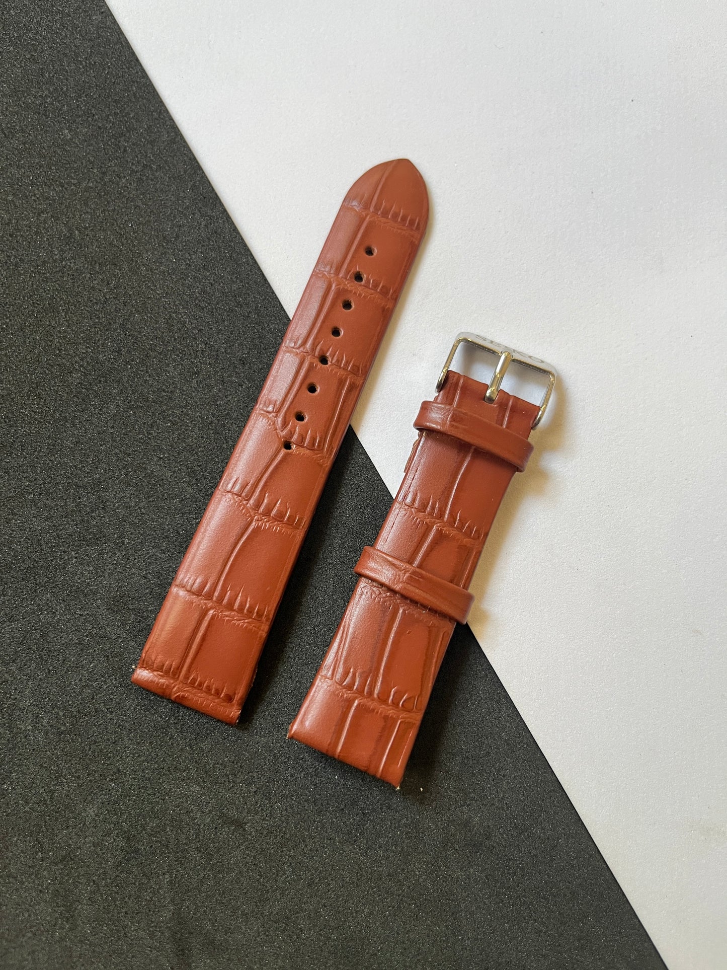Tan Croc Leather Watch Strap