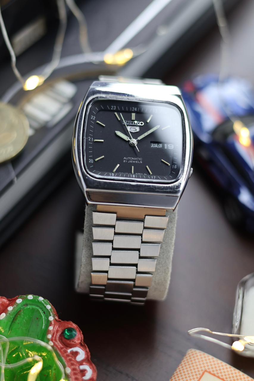 (Super Rare) 1974 Seiko 5 Railway Time Navy Blue TV Dial - Automatic Vintage Watch (Pre Owned) - SE552