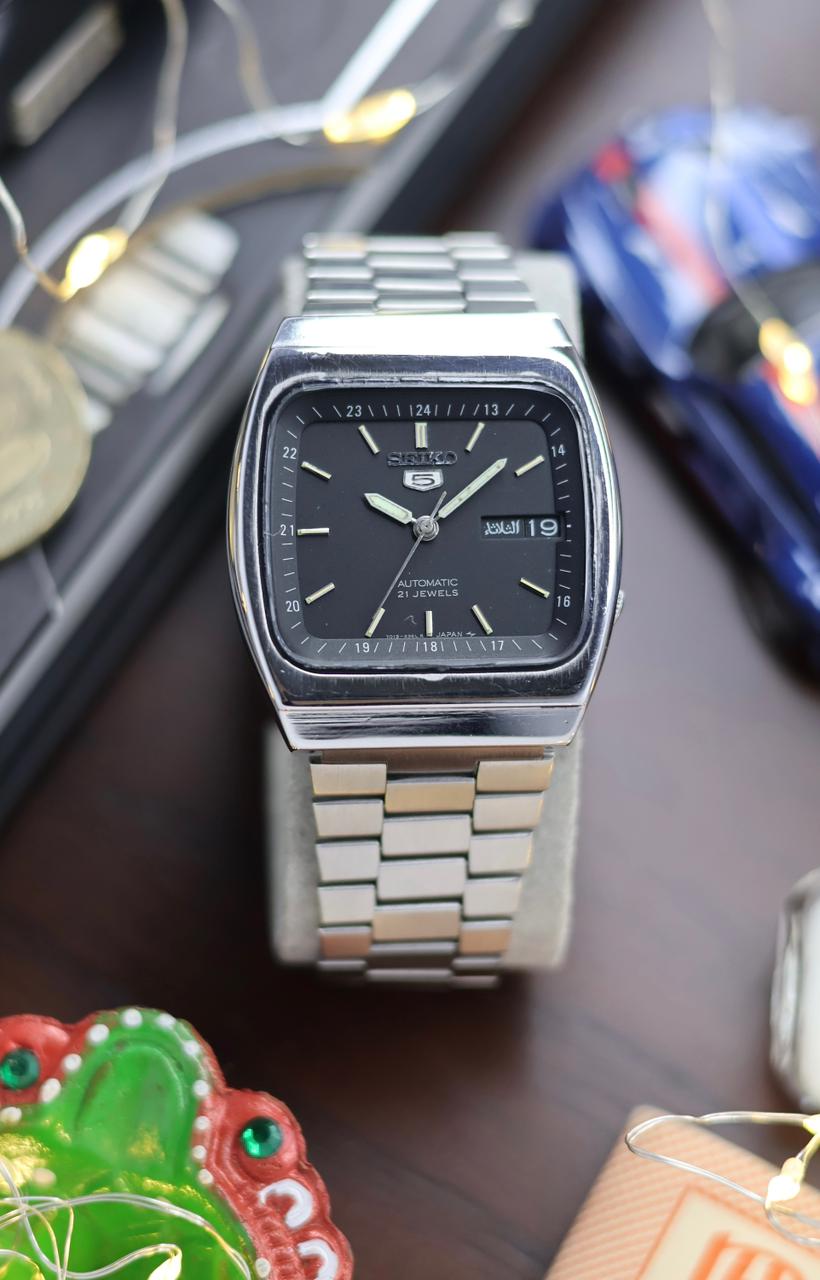 (Super Rare) 1974 Seiko 5 Railway Time Navy Blue TV Dial - Automatic Vintage Watch (Pre Owned) - SE552