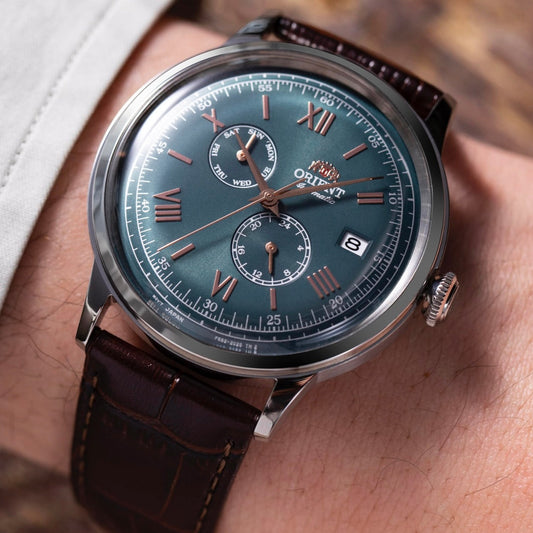 Orient Bambino 40.5mm (Green Dial) Version 8 RN-AK0703E with Weekly Calendar (Imported)