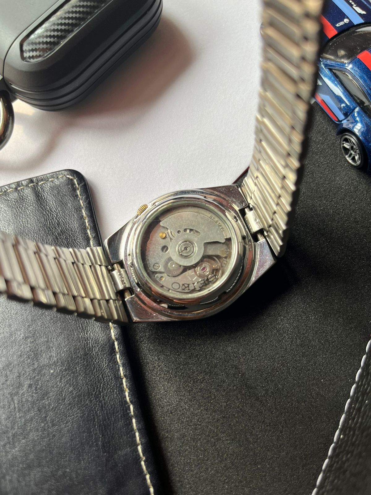 Seiko 5 - Blue Patterned Dial with Glass Back(Pre Owned)