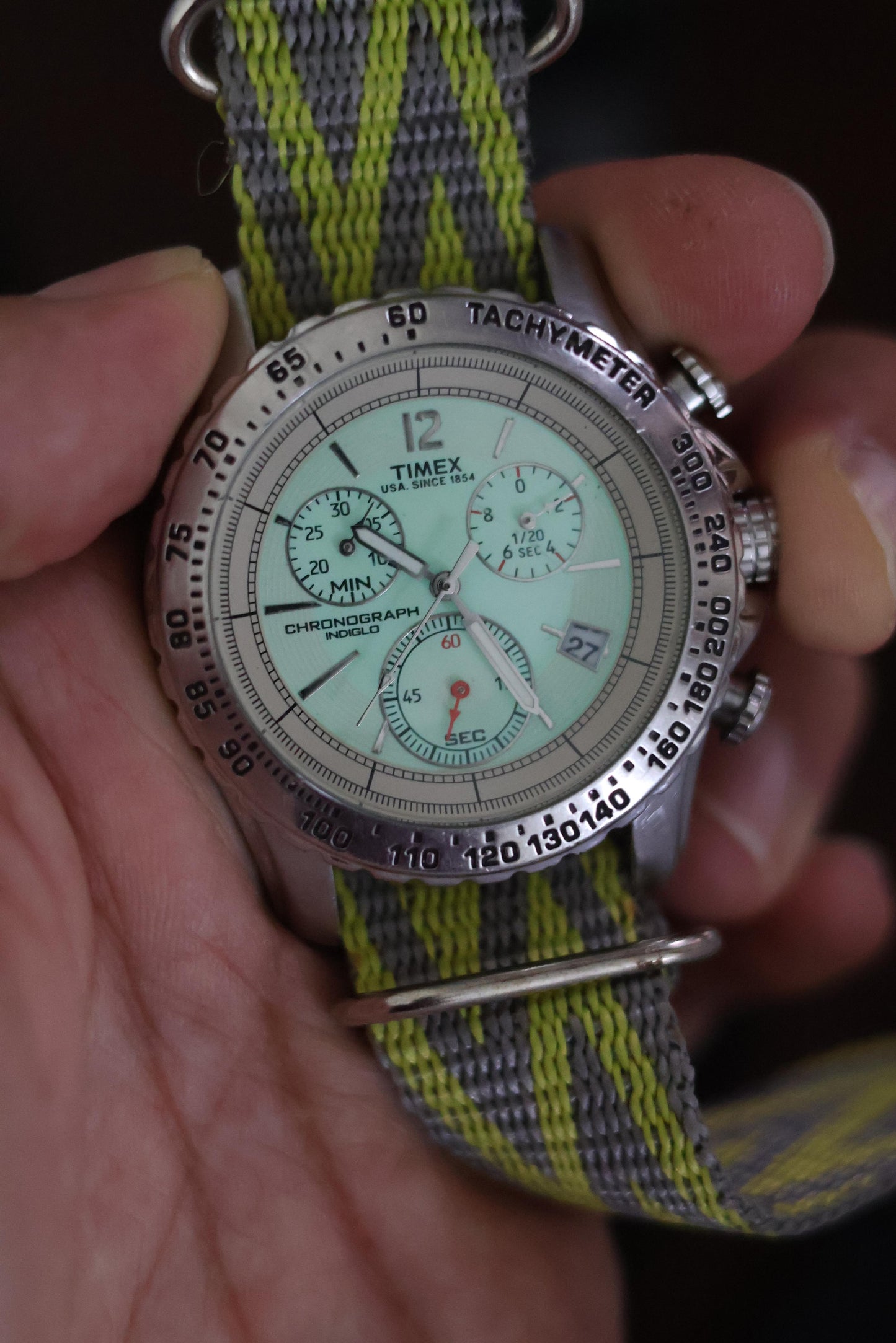 Timex Torque Chronograph White Dial with NATO Strap (Pre Owned)