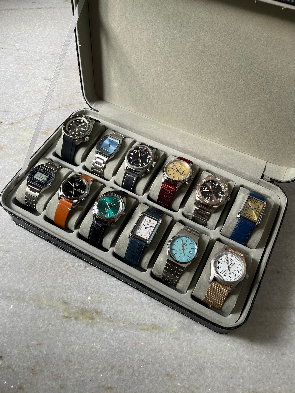 Multi-Slot Watch Zipper Organiser Storage Box