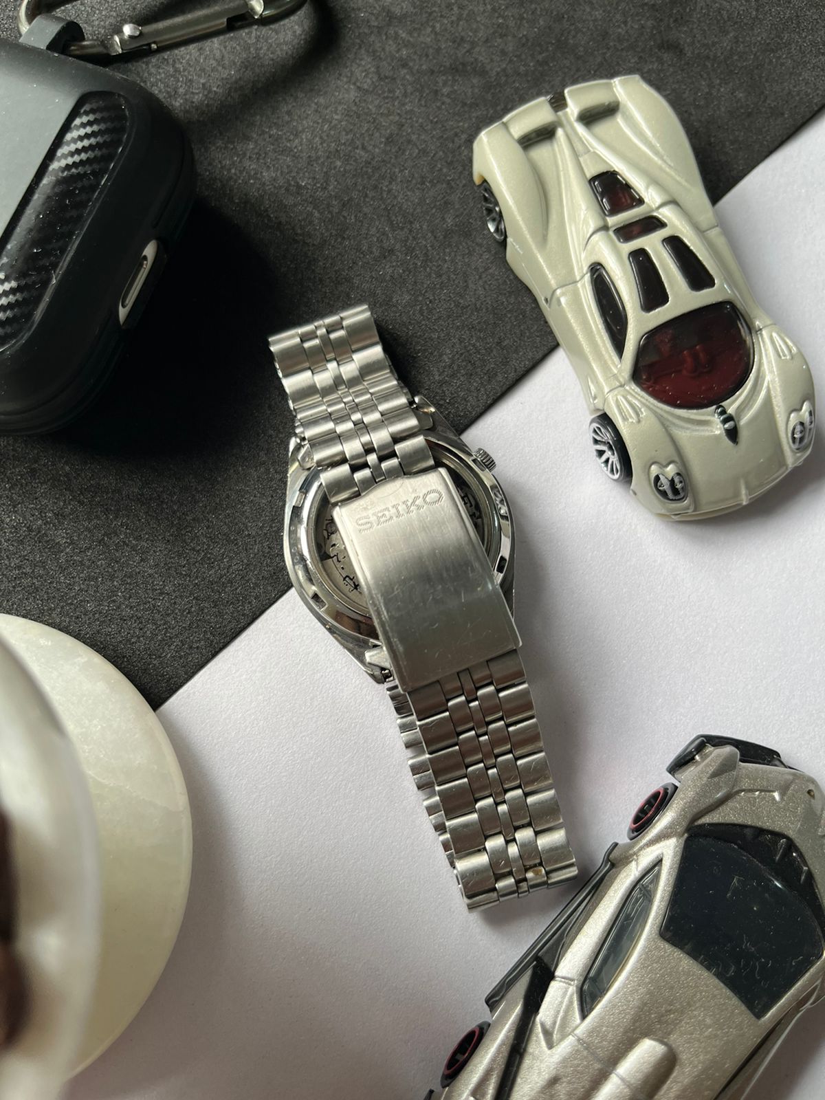 Seiko 5 Grey Racing Dial with Glass Back (Pre Owned)a