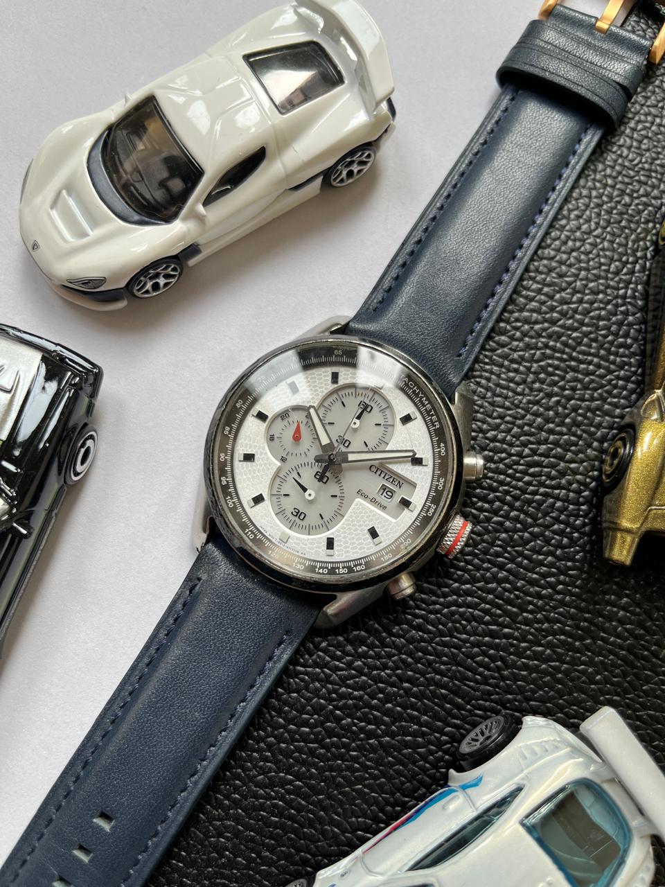 Citizen Eco Drive Chronograph White Dial (Pre Owned)
