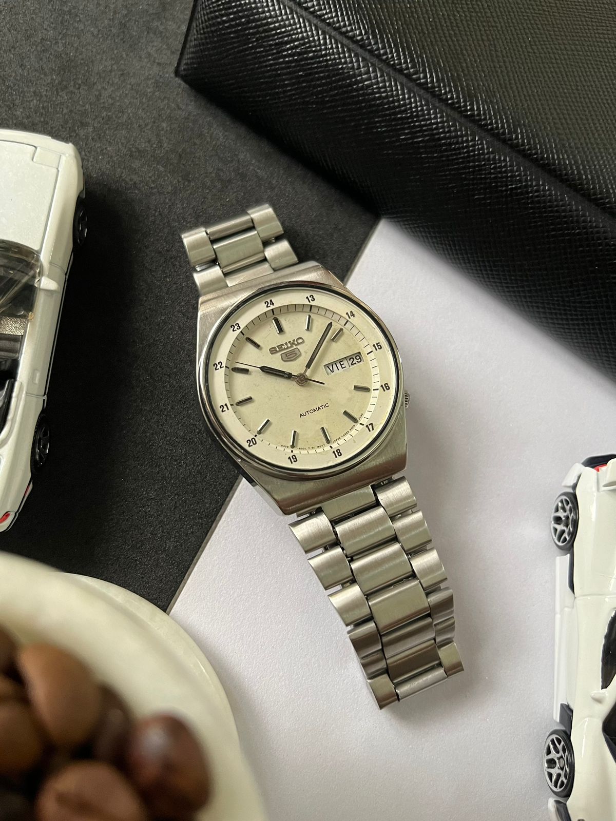 1981 Seiko 5 Railway Time White Dial (Pre Owned)
