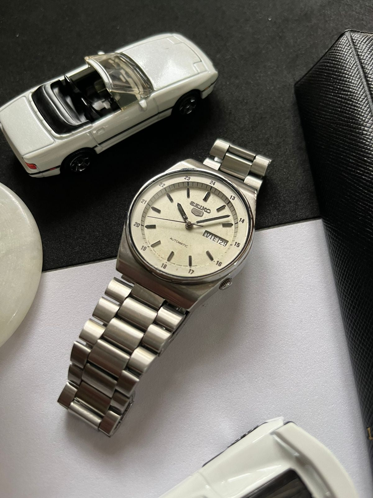 1981 Seiko 5 Railway Time White Dial (Pre Owned)