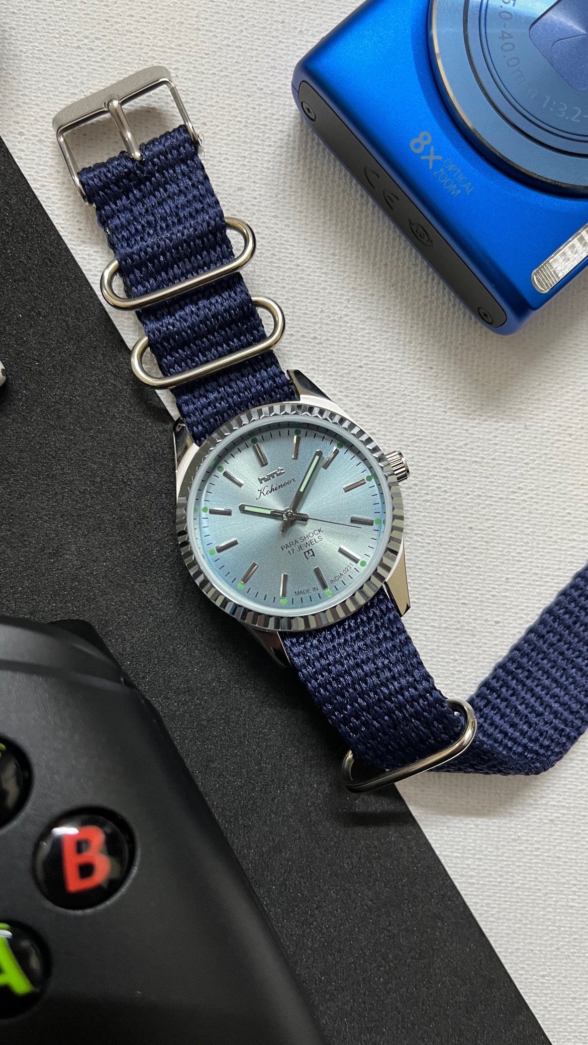 Fluted HMT Kohinoor - ICE BLUE SUNBURST
