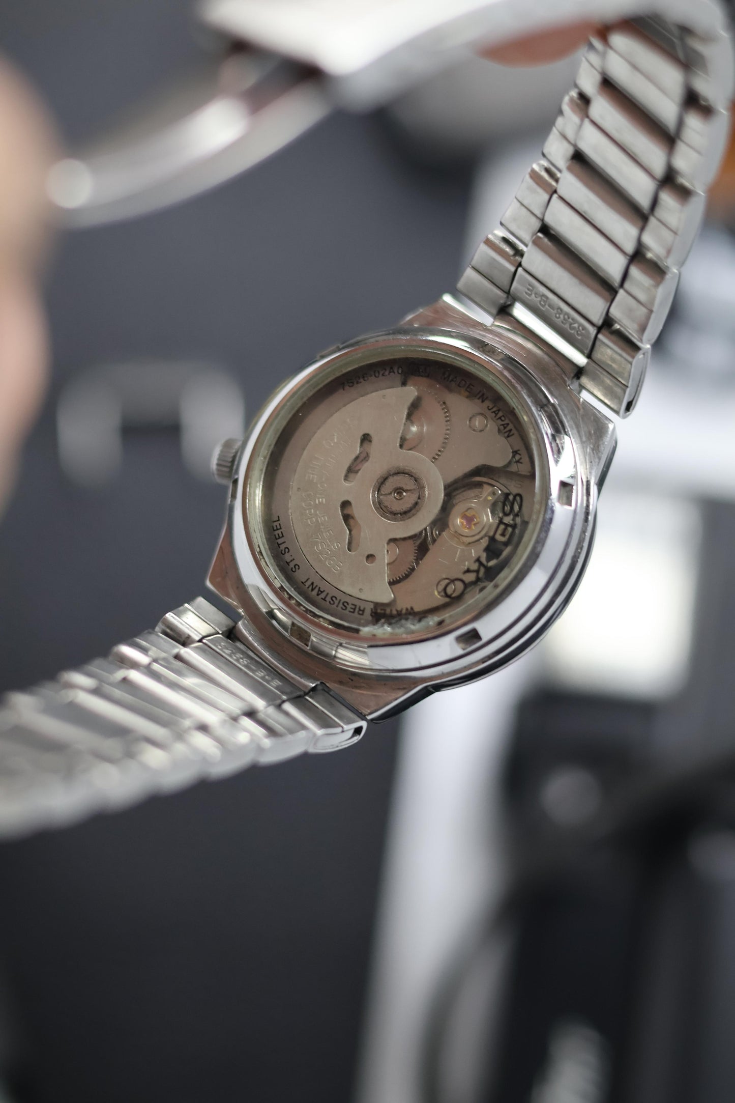 Seiko 5 Black Racing Dial with Glass Back (Pre Owned)