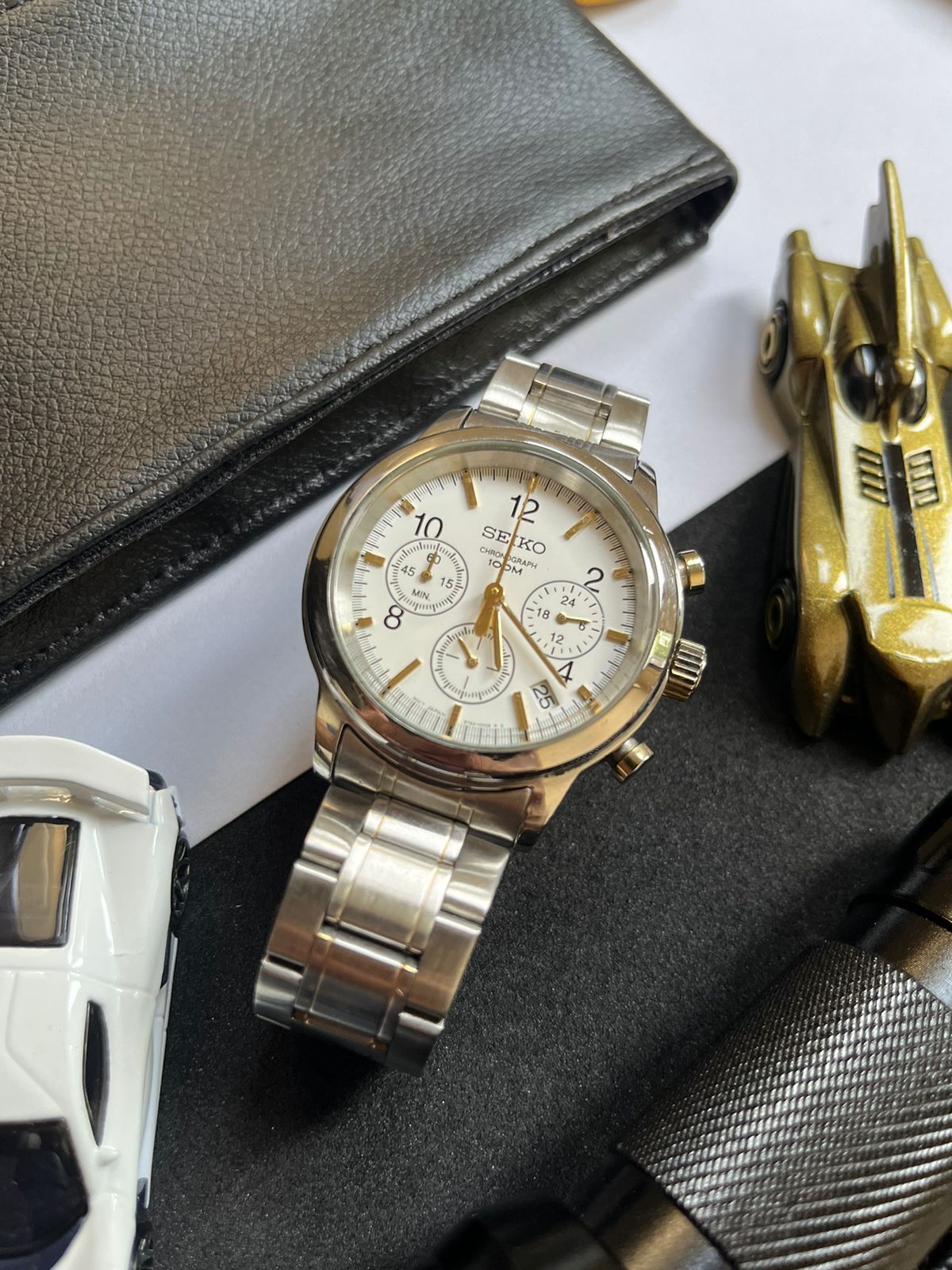 Seiko Chronograph 100m White Dial (Pre Owned)