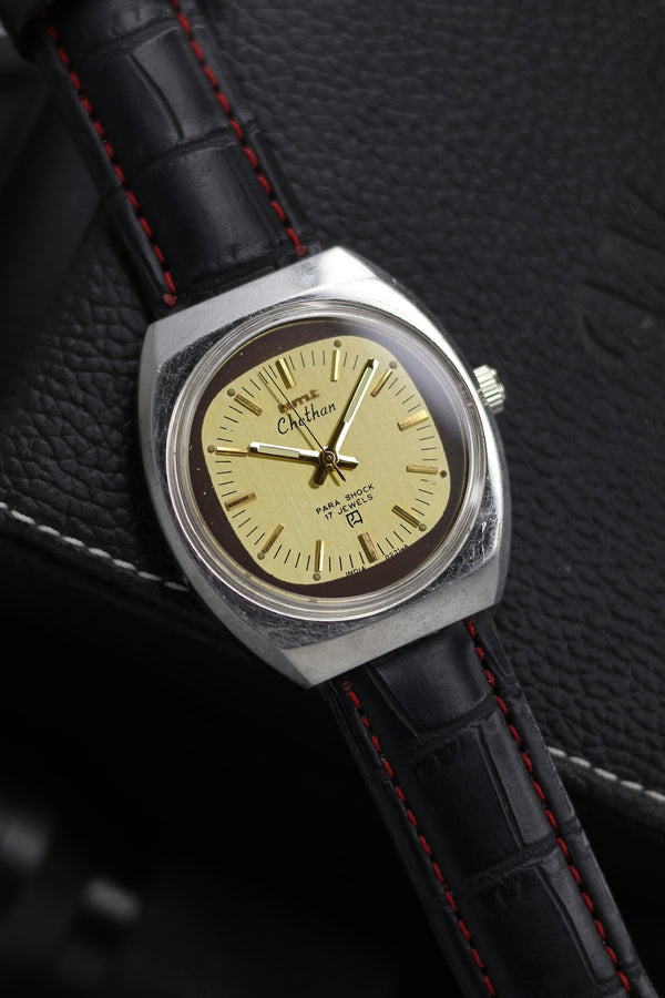 (Super Rare) Vintage HMT Chethan Champagne TV Dial - in Original Condition - Mechanical Hand Winding Watch (Pre Owned) - SE665