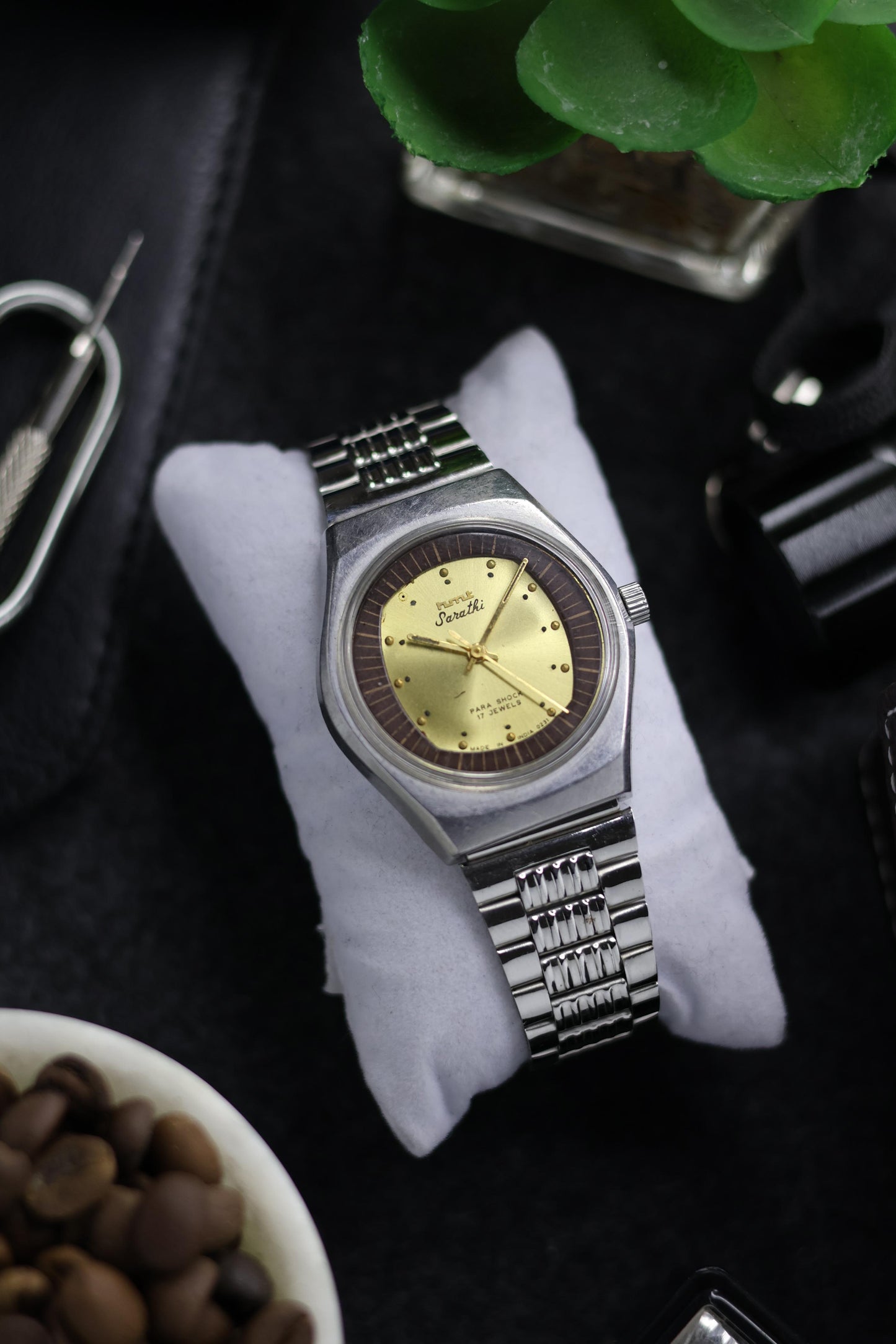 Vintage HMT Sarathi Champagne Dial - in Original Condition - Mechanical Hand Winding Watch (Pre Owned)