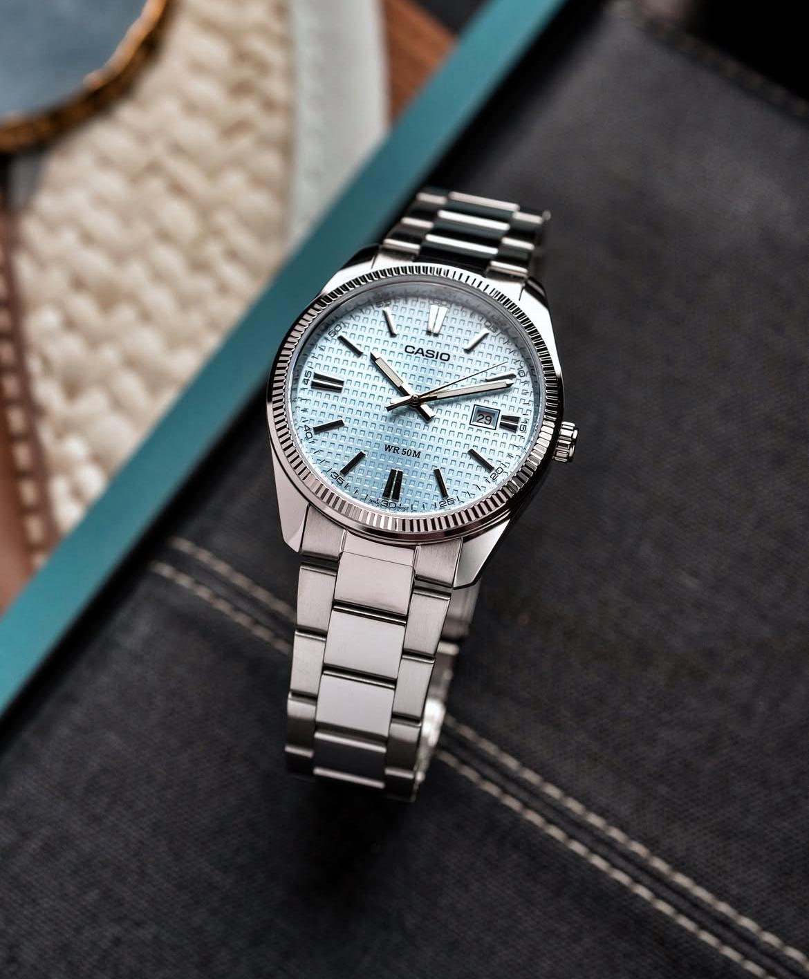 CASIO MTP-1302PE-2AVEF - A2394 - ICE BLUE WAFFLE DIAL