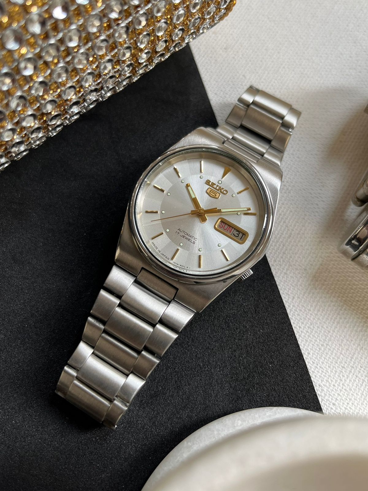 1995 Seiko 5 White Textured Dial (Pre Owned)